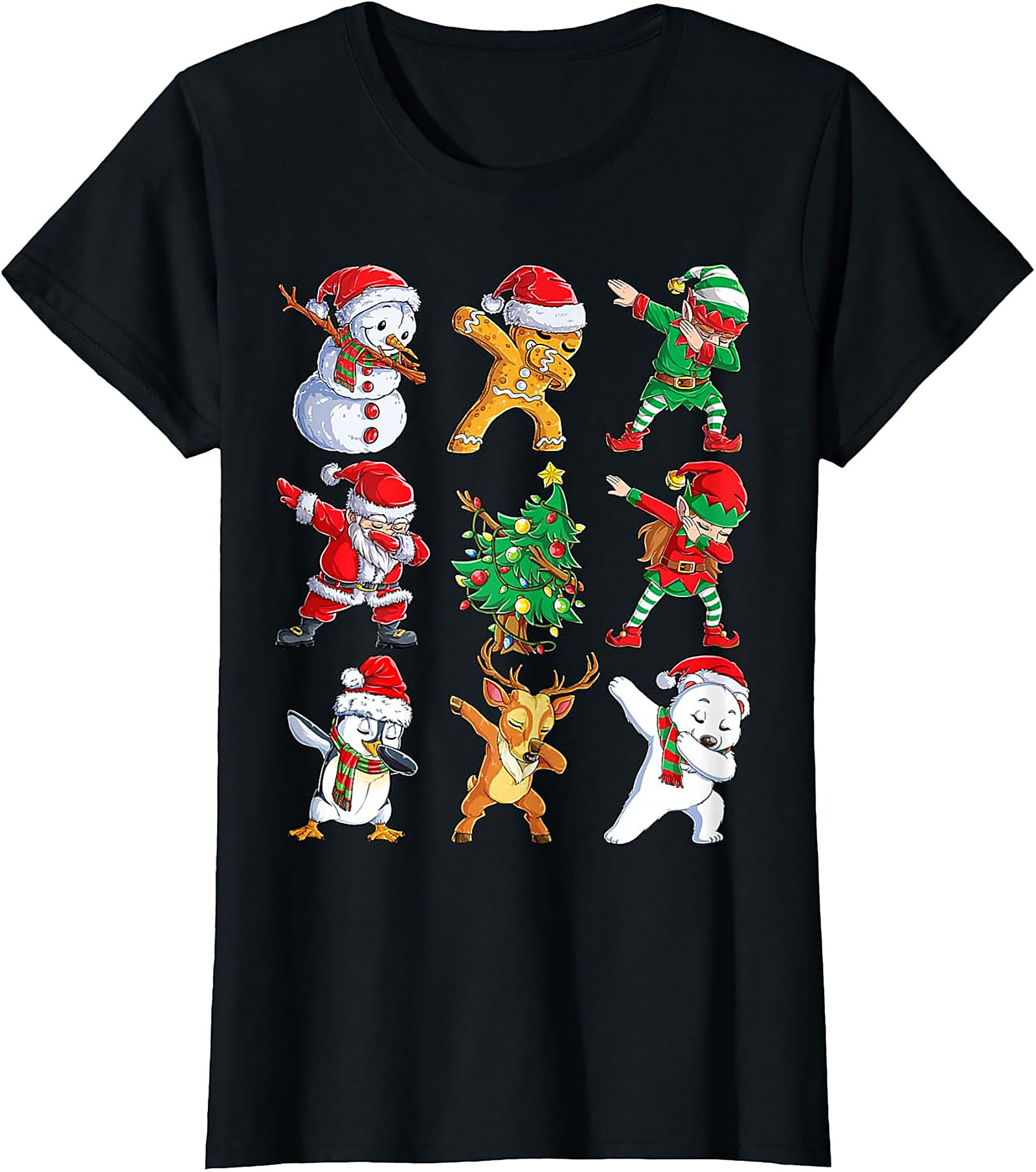 Funny Dabbing Christmas T-Shirt Holiday Graphic Tee