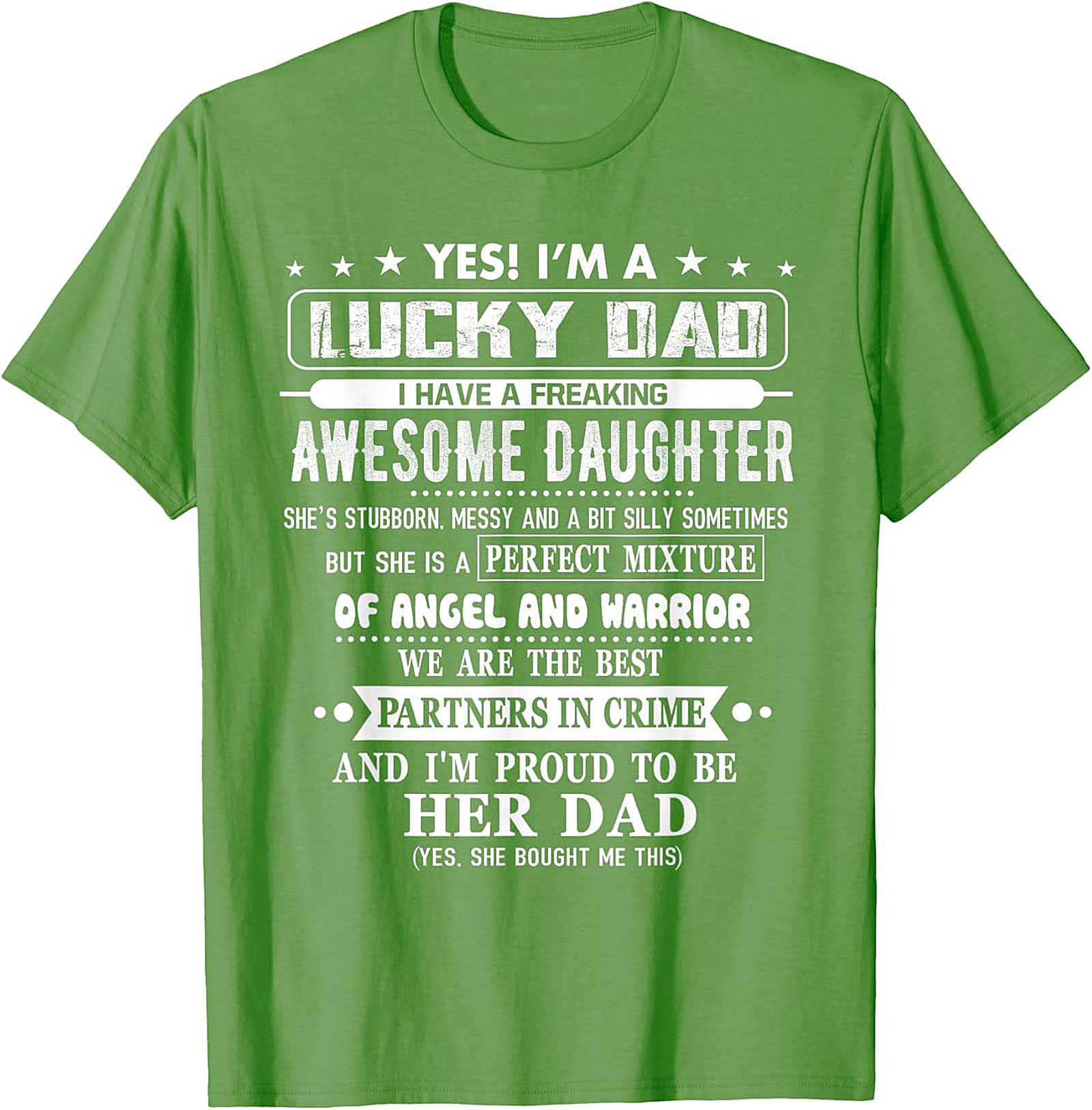 Lucky Dad Awesome Daughter T-Shirt  Funny Graphic Tee