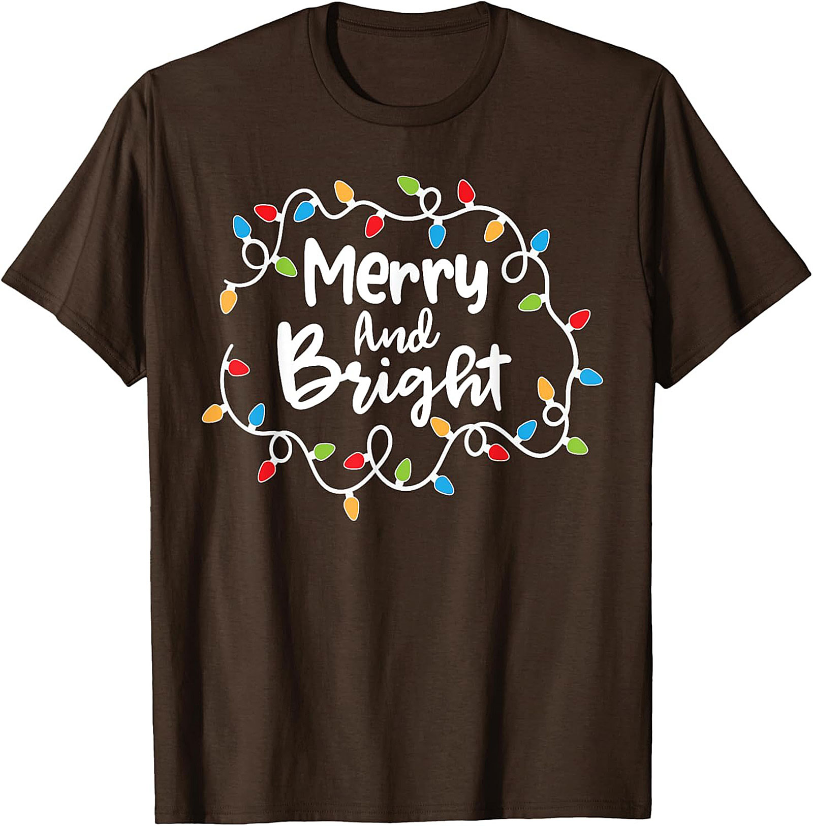 Merry & Bright Christmas Graphic Tee Festive Holiday Shirt