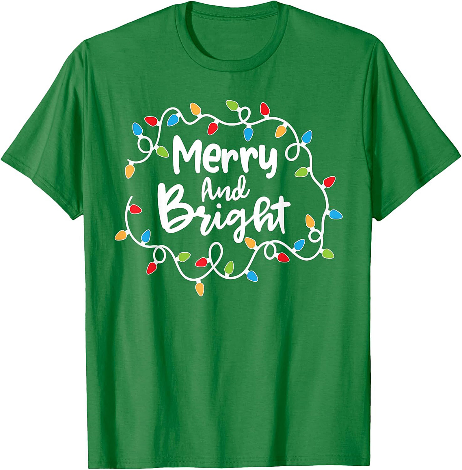 Merry & Bright Christmas Graphic Tee Festive Holiday Shirt