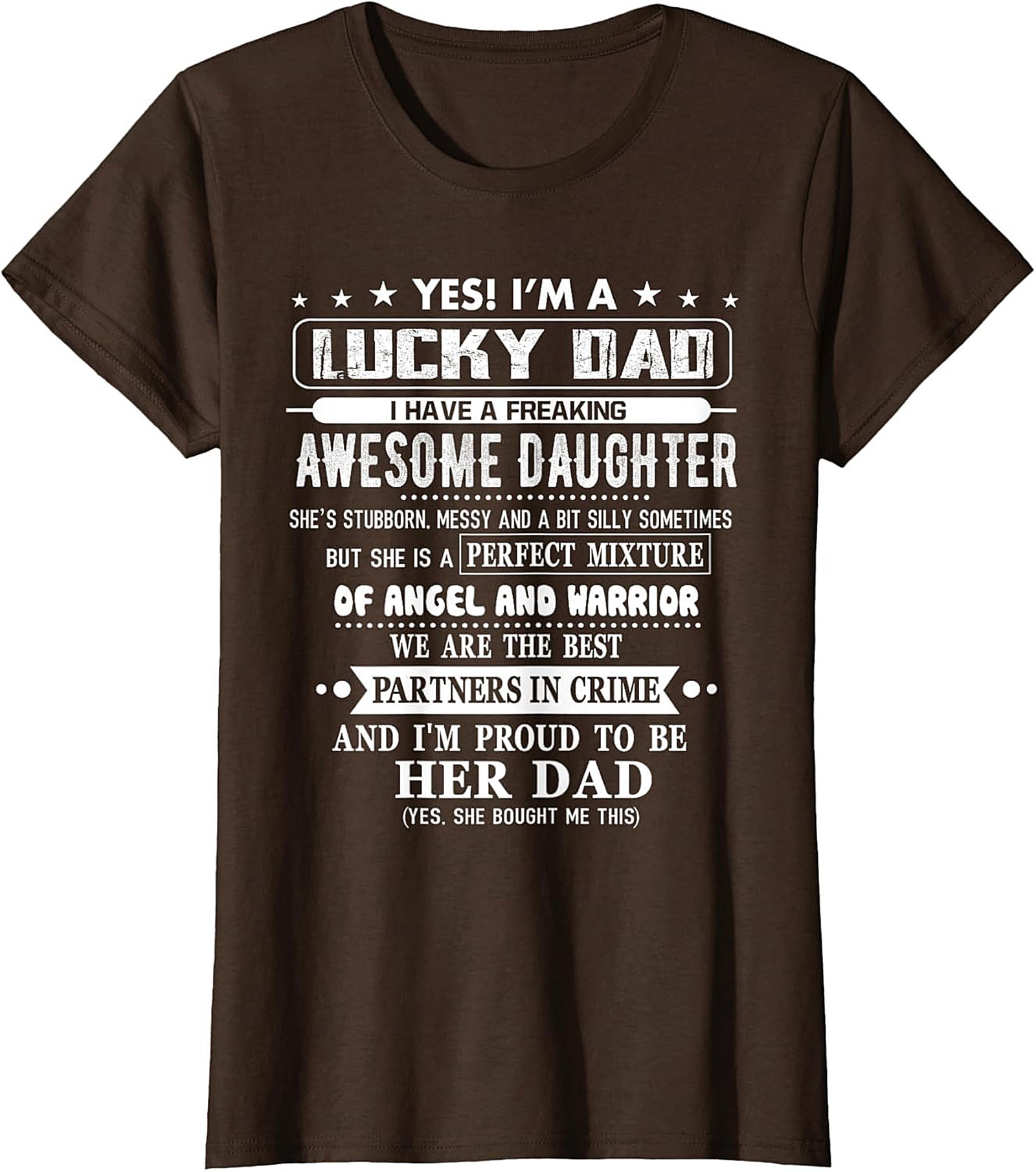 Lucky Dad Awesome Daughter T-Shirt  Funny Graphic Tee