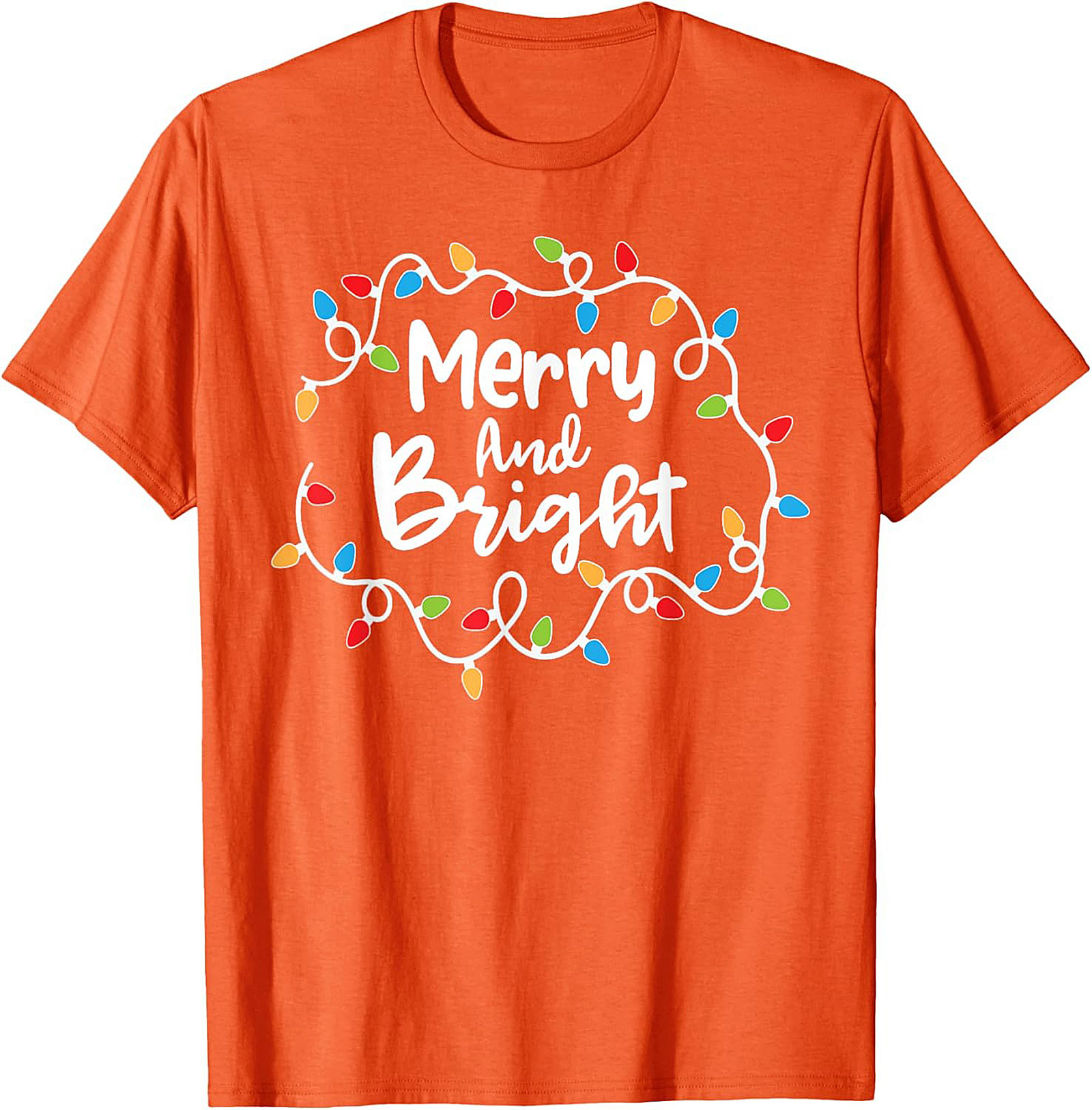 Merry & Bright Christmas Graphic Tee Festive Holiday Shirt