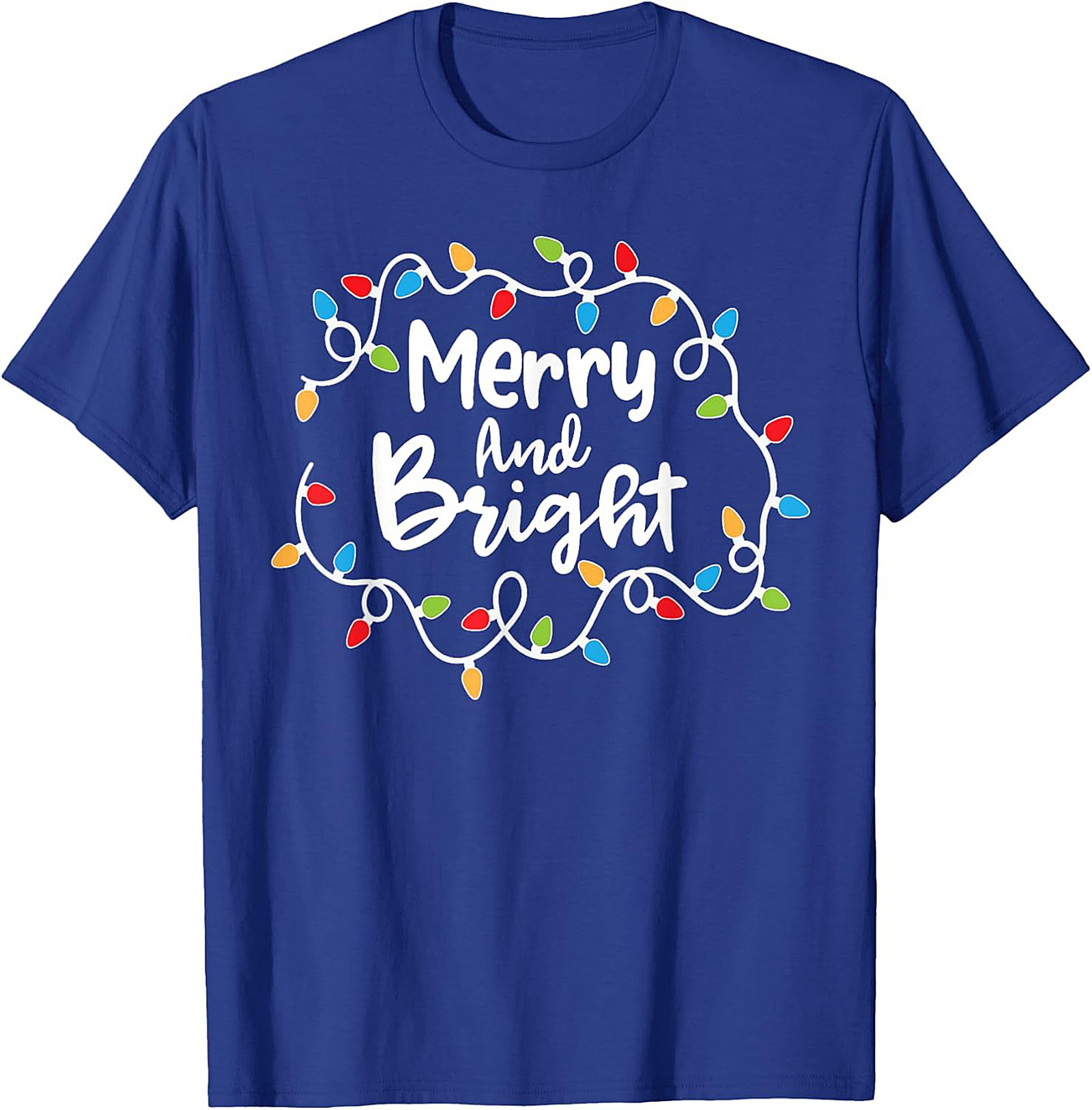 Merry & Bright Christmas Graphic Tee Festive Holiday Shirt