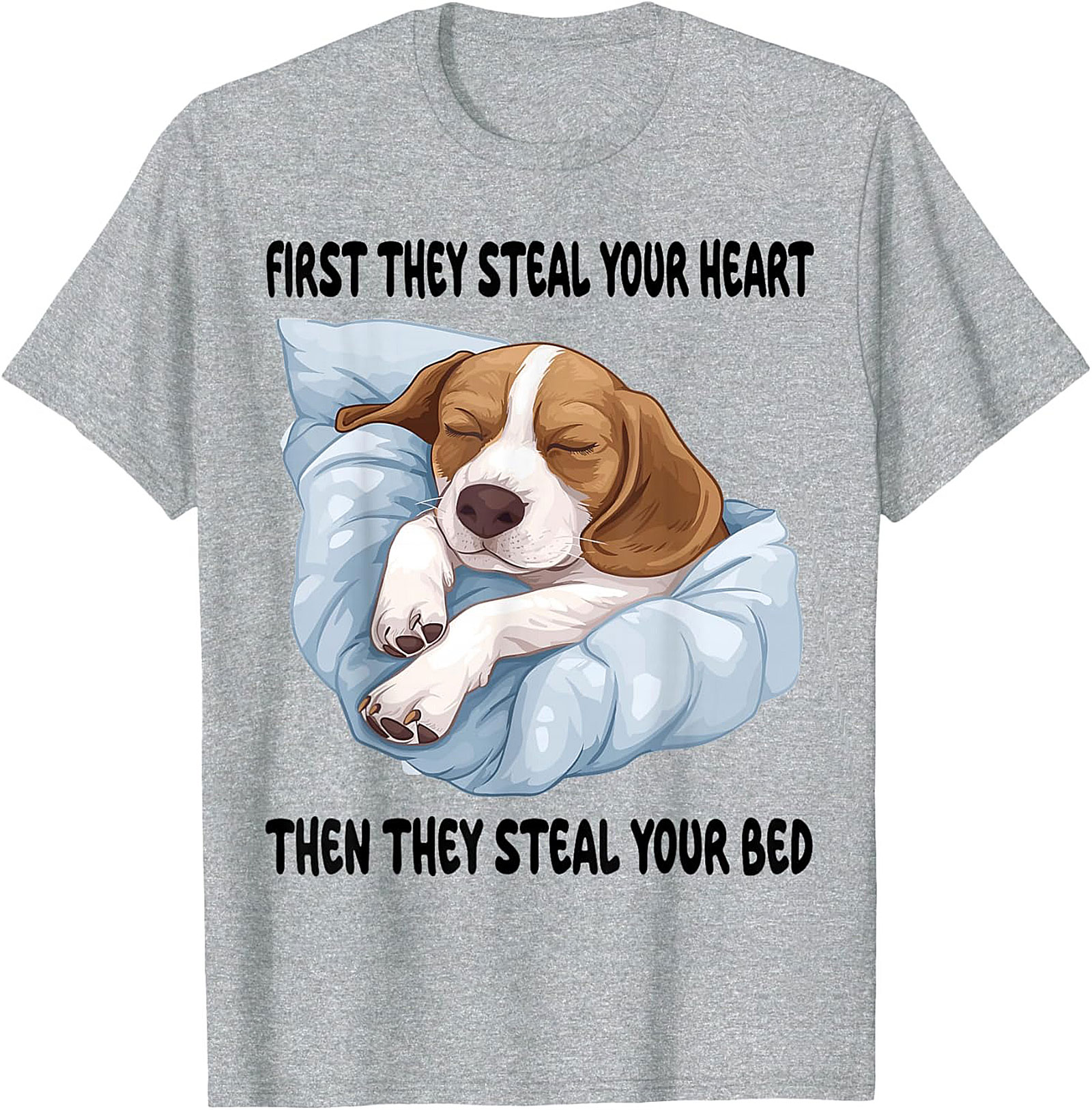 Funny Beagle T-Shirt: Heart Stealer, Bed Thief Dog Lover Graphic Tee
