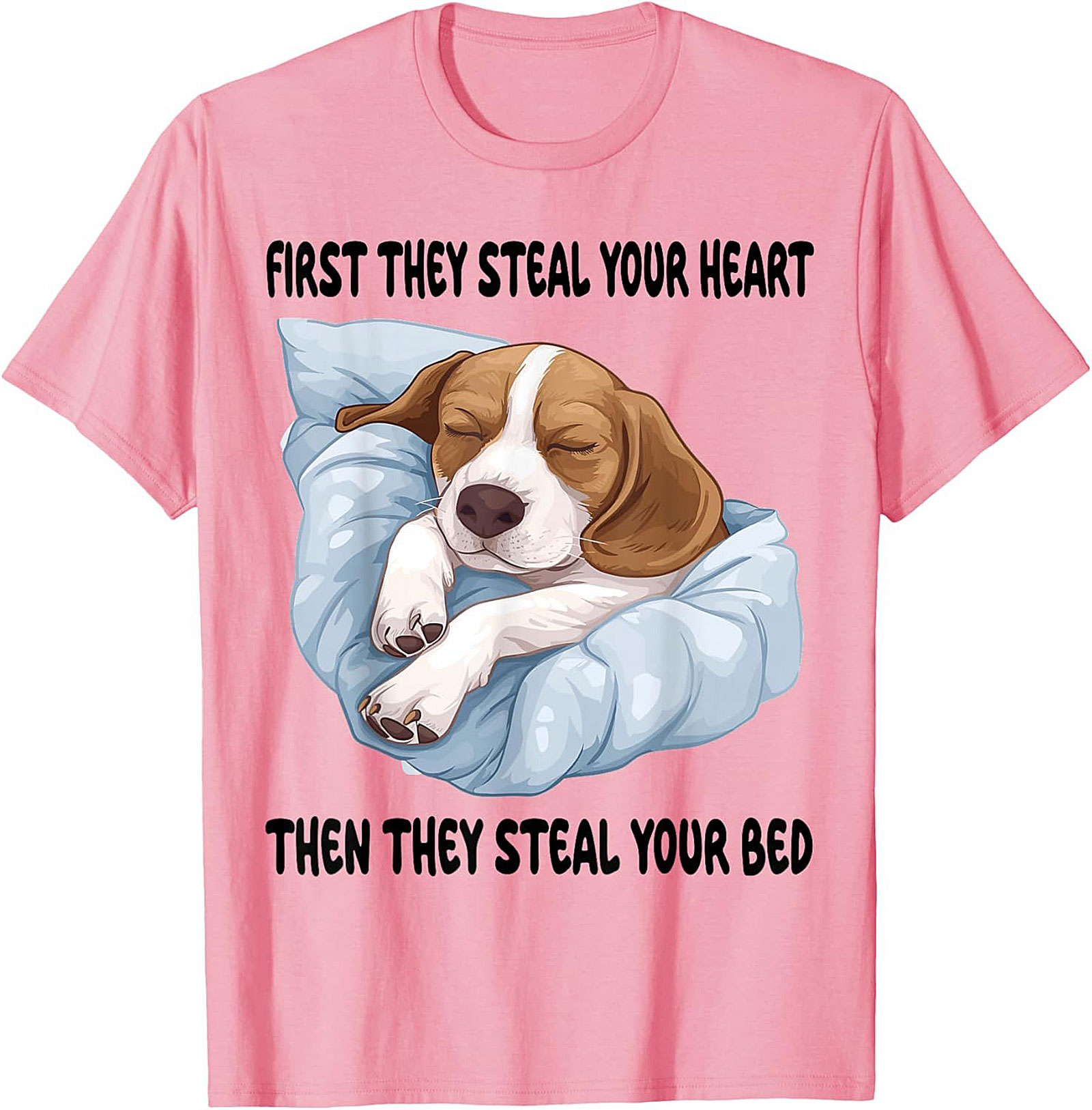 Funny Beagle T-Shirt: Heart Stealer, Bed Thief Dog Lover Graphic Tee