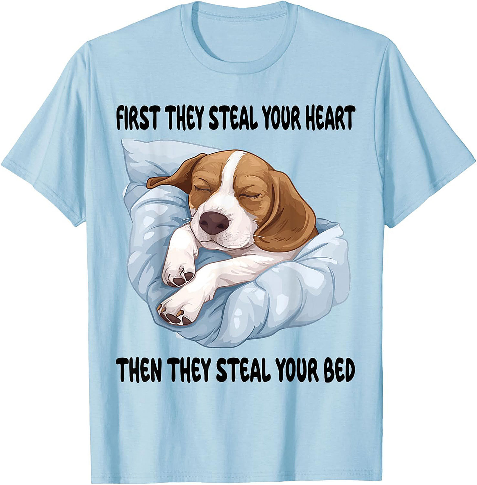 Funny Beagle T-Shirt: Heart Stealer, Bed Thief Dog Lover Graphic Tee