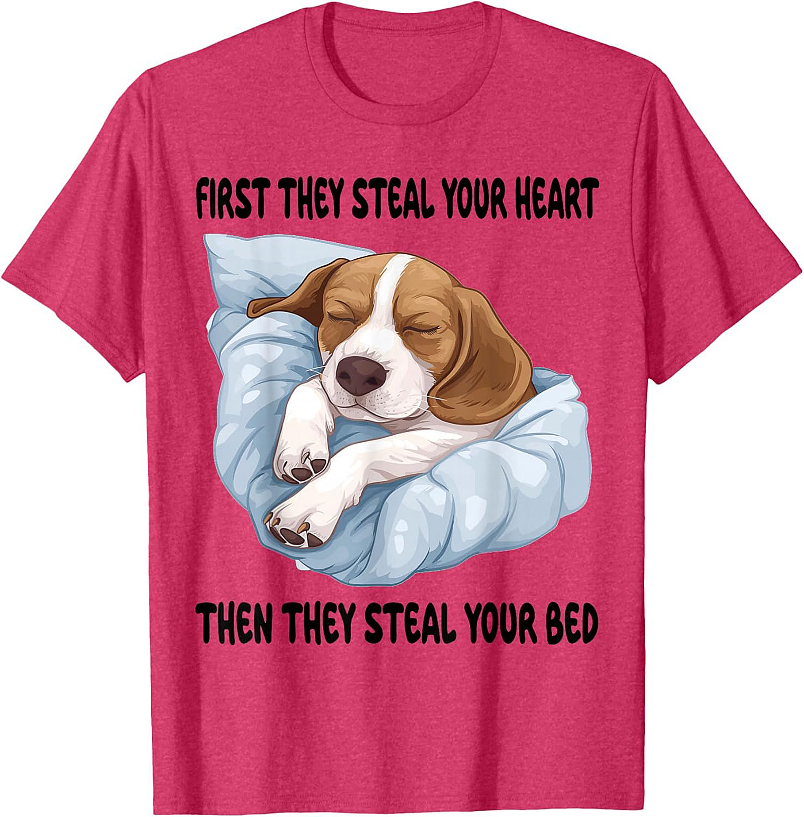 Funny Beagle T-Shirt: Heart Stealer, Bed Thief Dog Lover Graphic Tee