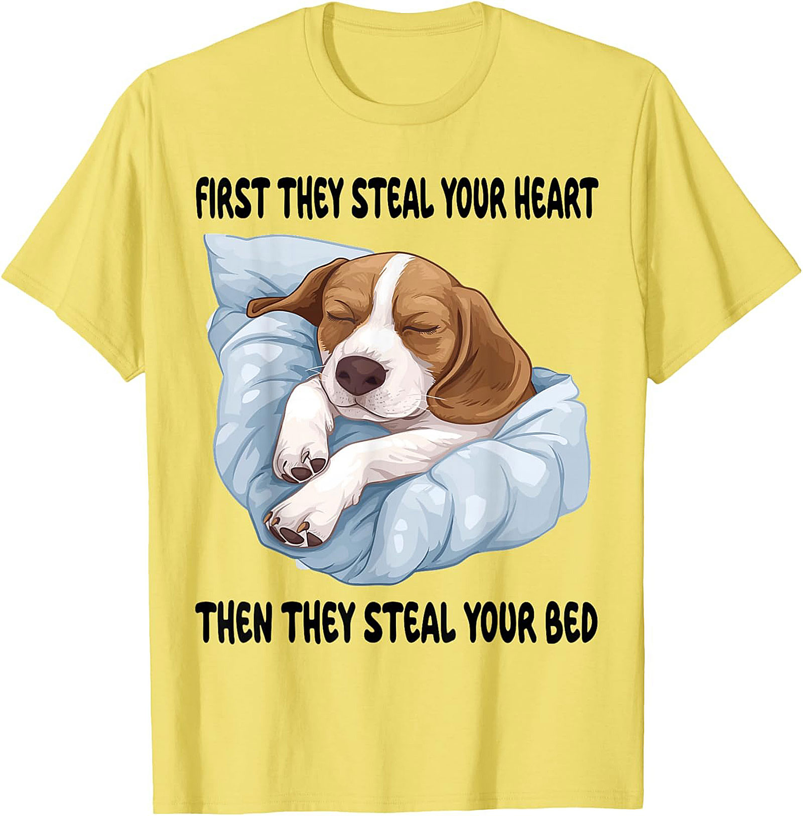 Funny Beagle T-Shirt: Heart Stealer, Bed Thief Dog Lover Graphic Tee
