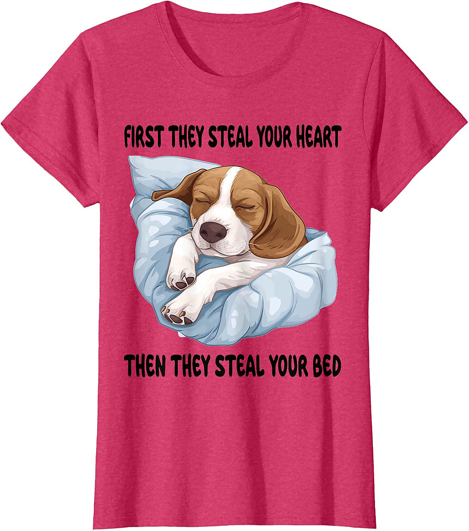 Funny Beagle T-Shirt: Heart Stealer, Bed Thief Dog Lover Graphic Tee