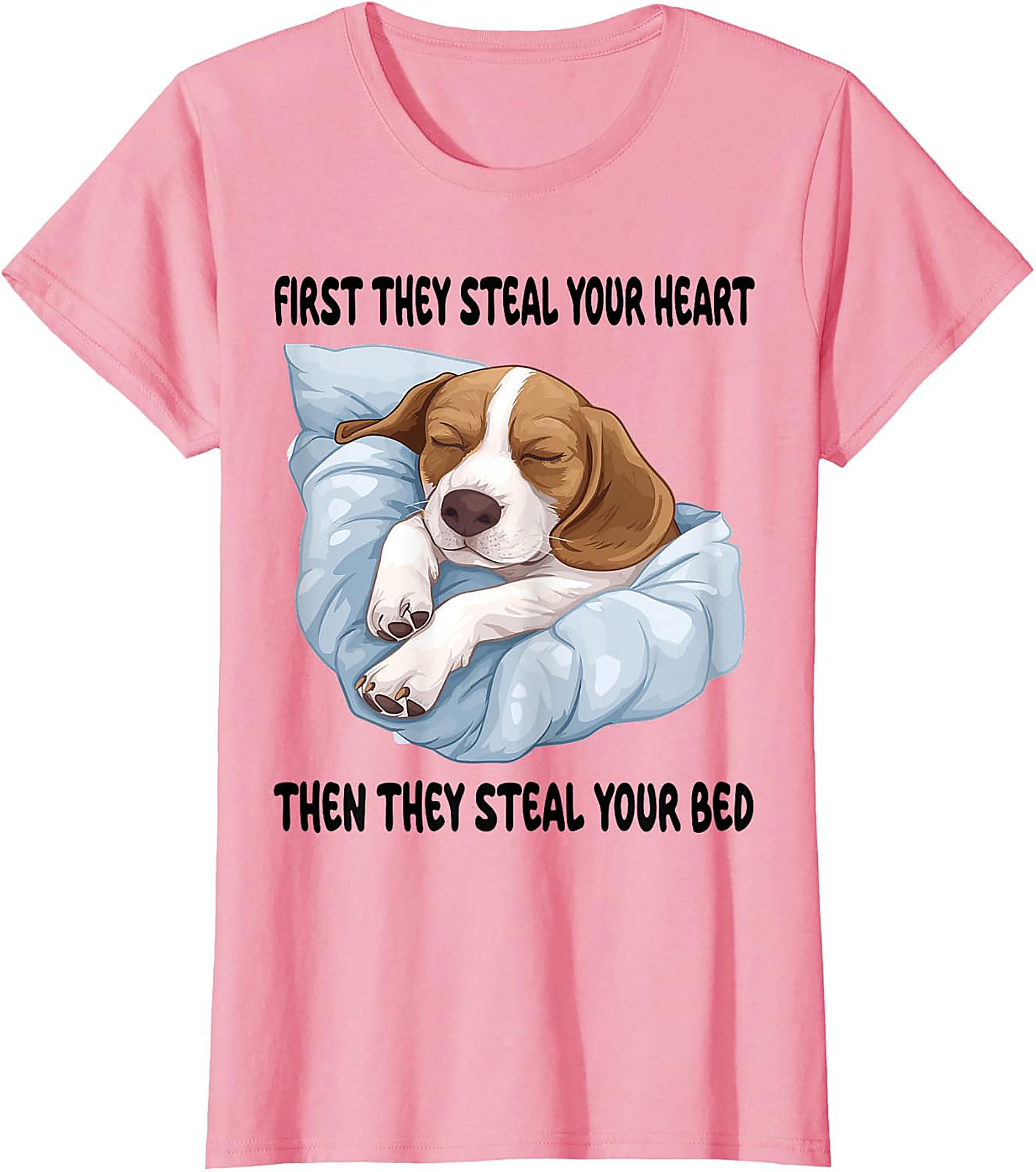 Funny Beagle T-Shirt: Heart Stealer, Bed Thief Dog Lover Graphic Tee