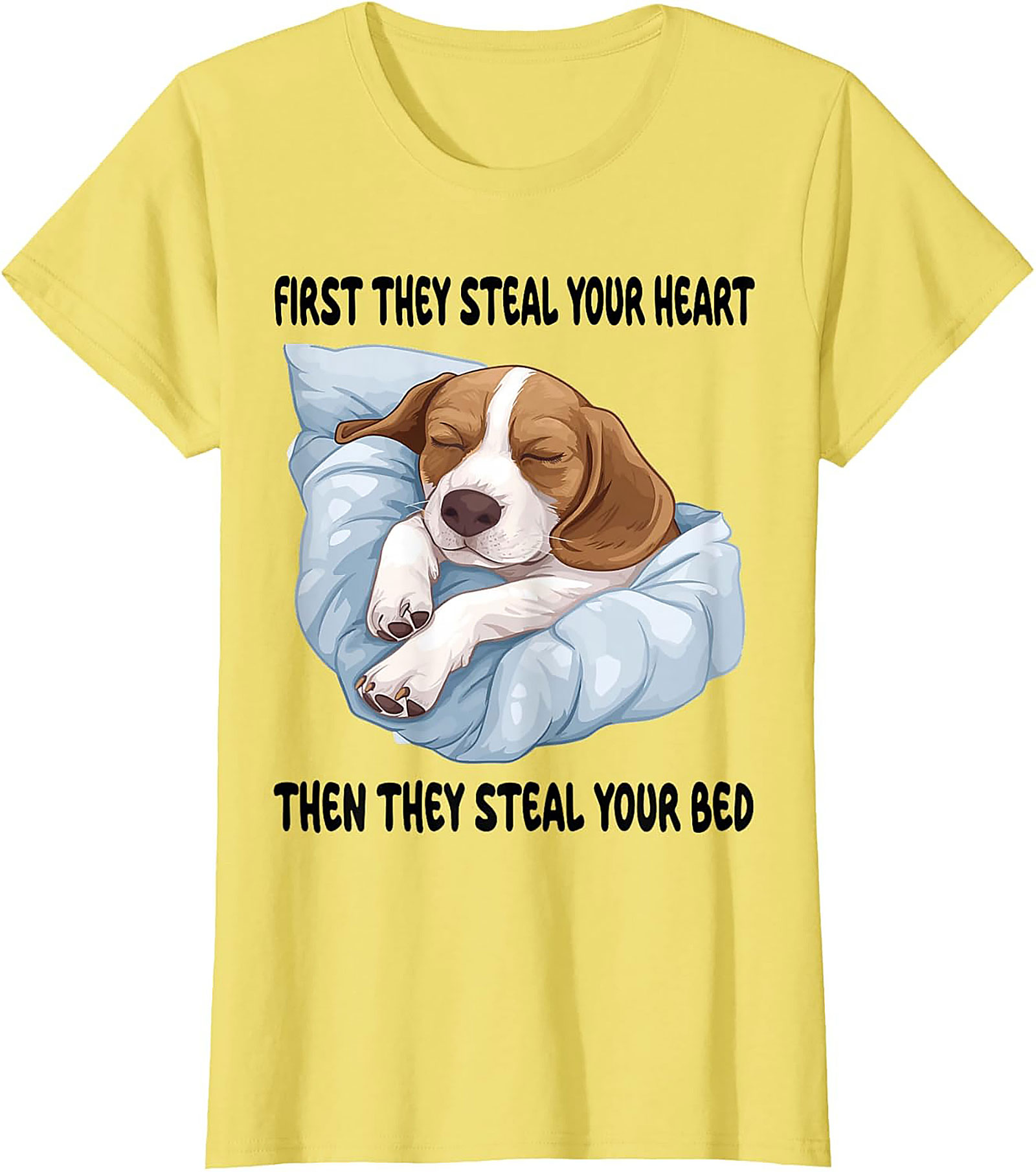 Funny Beagle T-Shirt: Heart Stealer, Bed Thief Dog Lover Graphic Tee