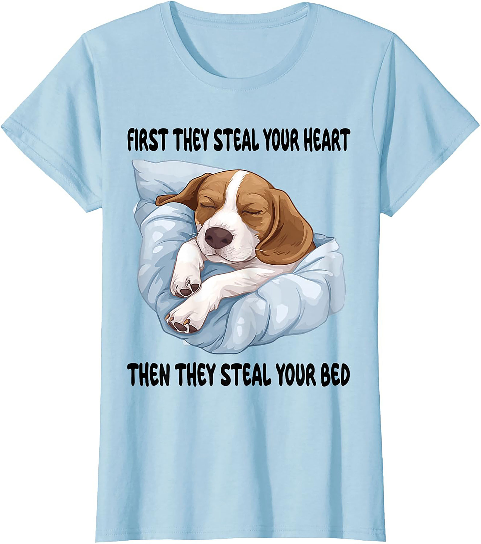 Funny Beagle T-Shirt: Heart Stealer, Bed Thief Dog Lover Graphic Tee