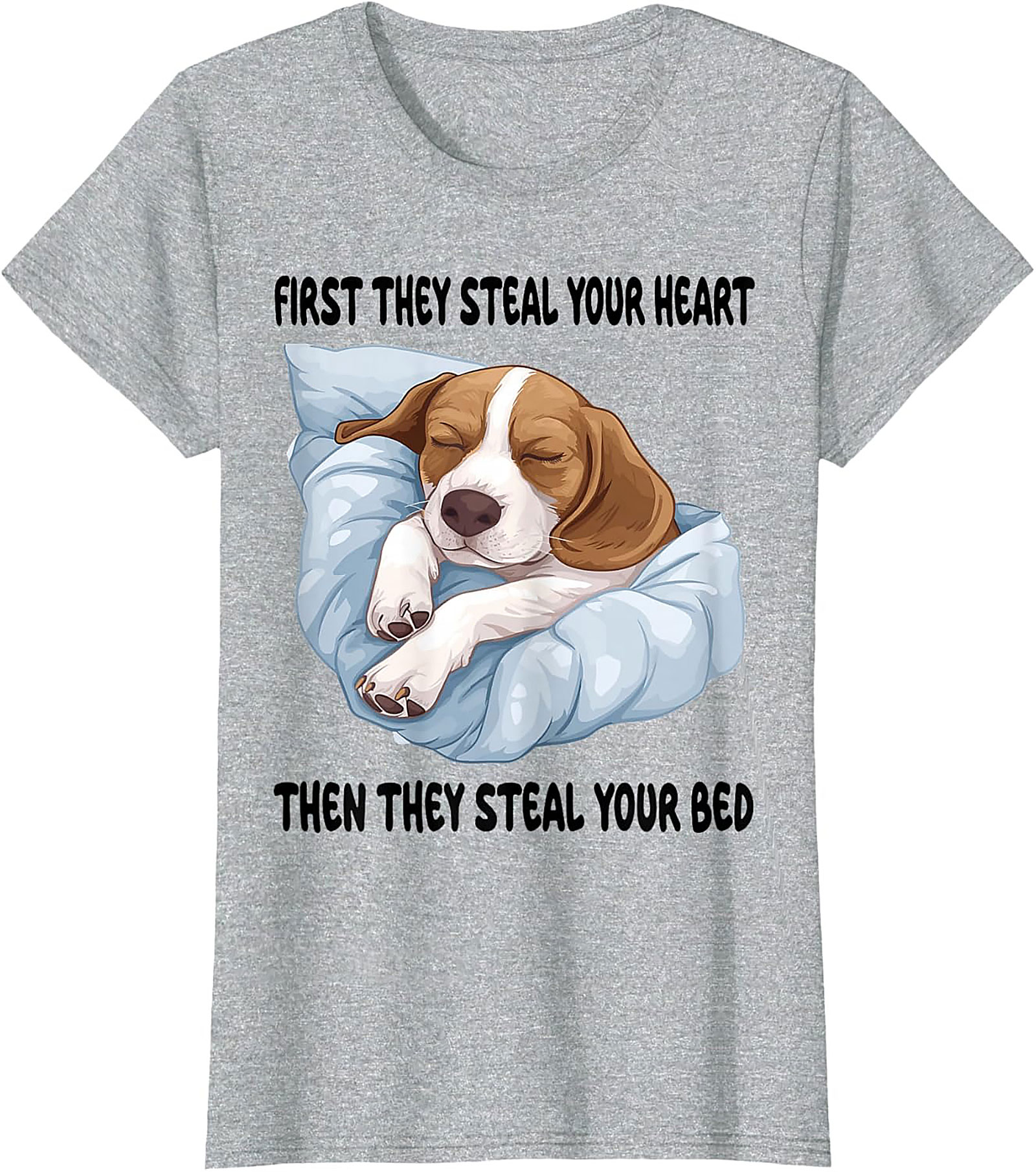 Funny Beagle T-Shirt: Heart Stealer, Bed Thief Dog Lover Graphic Tee