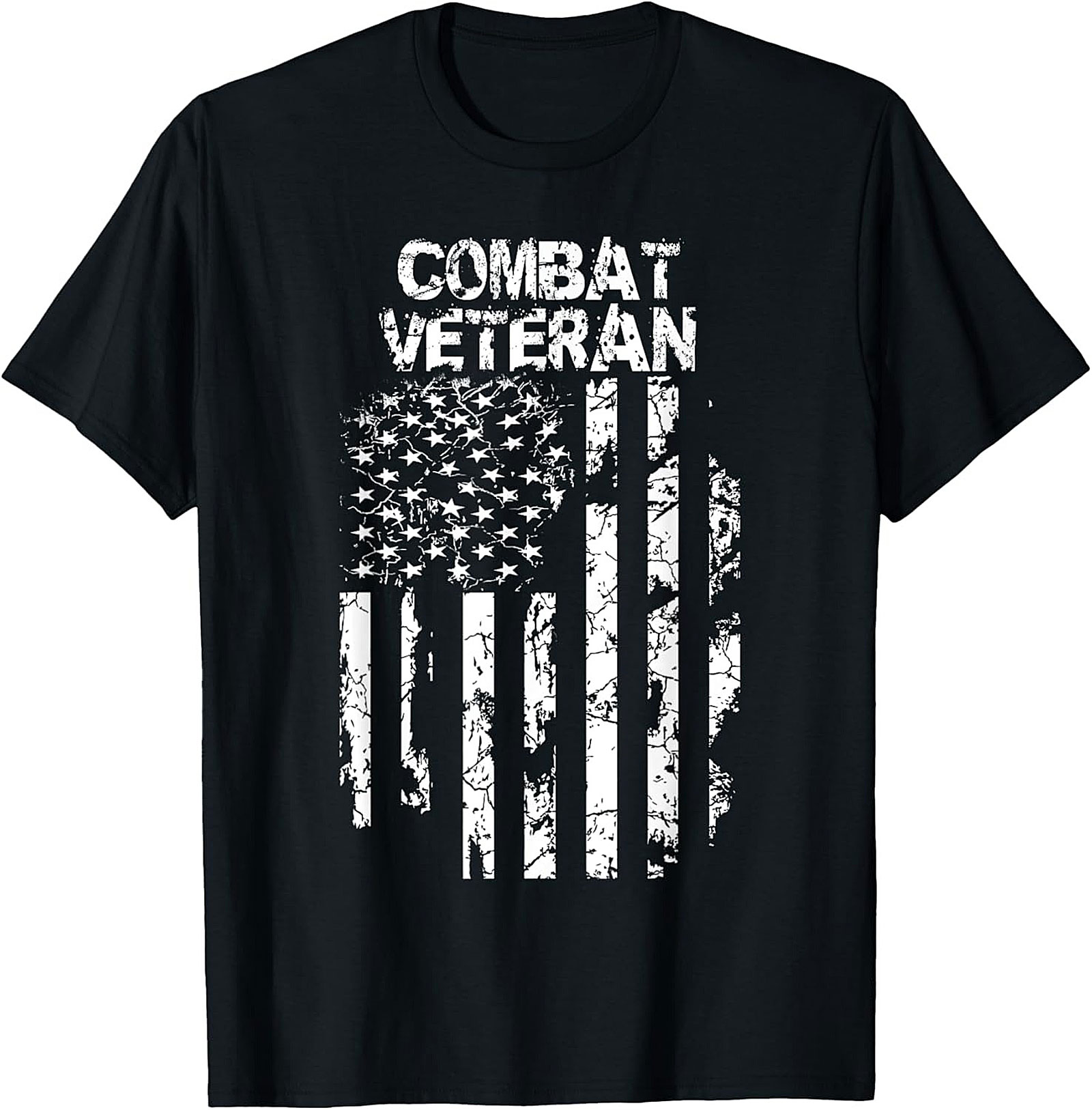Combat Veteran T-Shirt | Distressed Flag Military Tee