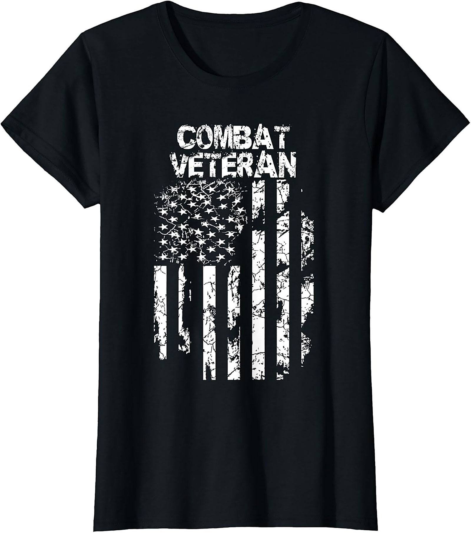 Combat Veteran T-Shirt | Distressed Flag Military Tee