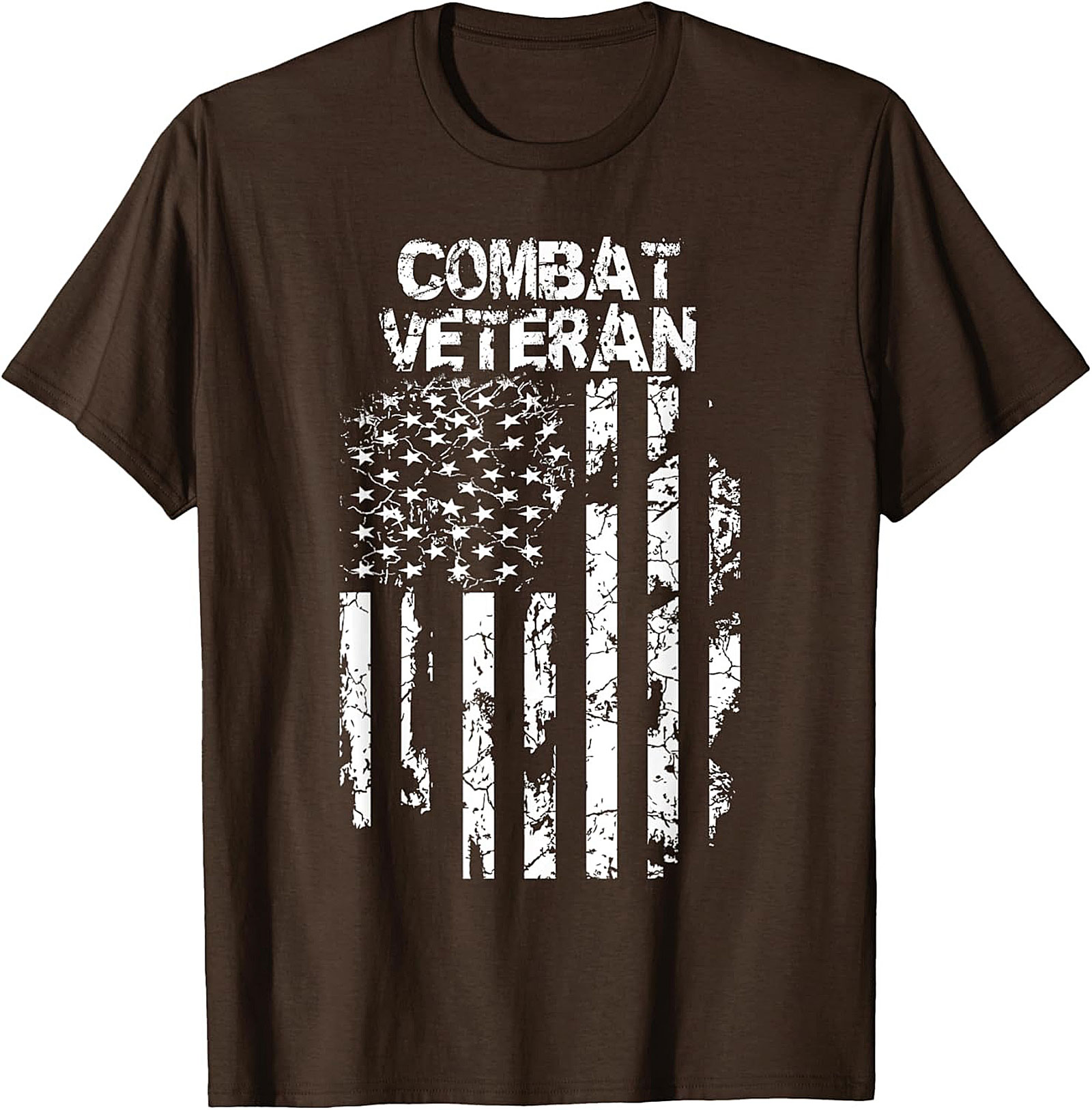 Combat Veteran T-Shirt | Distressed Flag Military Tee