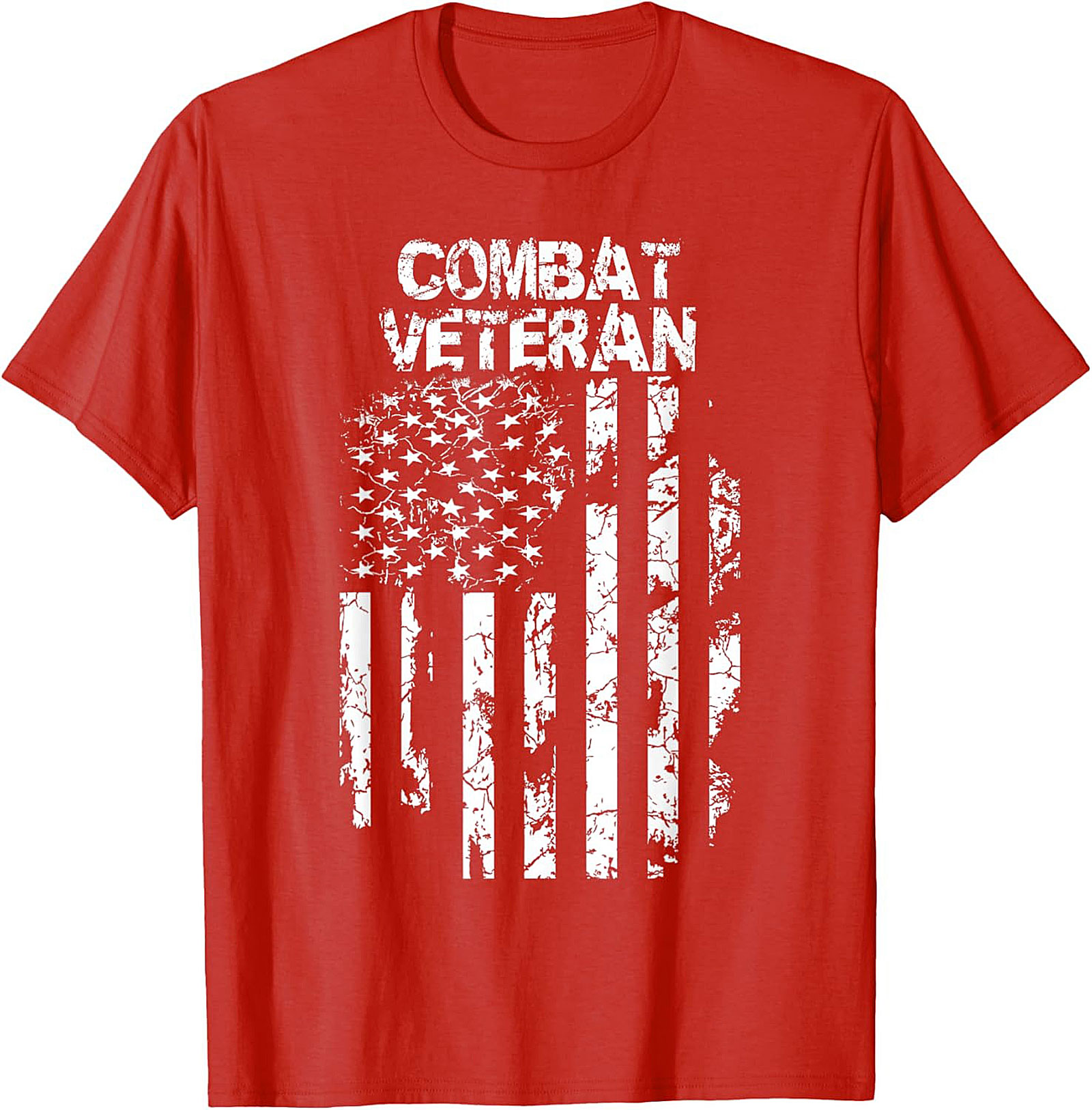 Combat Veteran T-Shirt | Distressed Flag Military Tee
