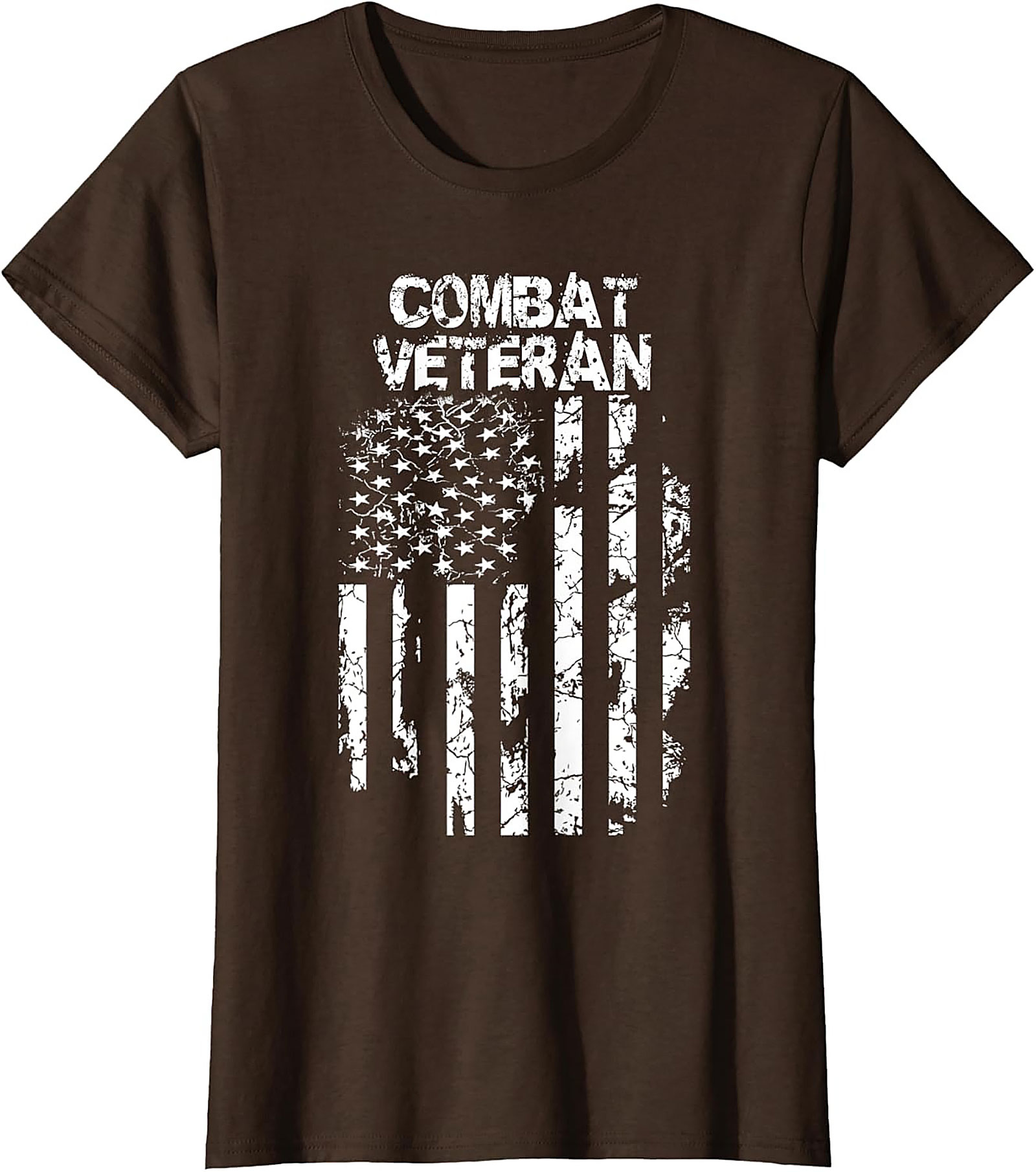 Combat Veteran T-Shirt | Distressed Flag Military Tee
