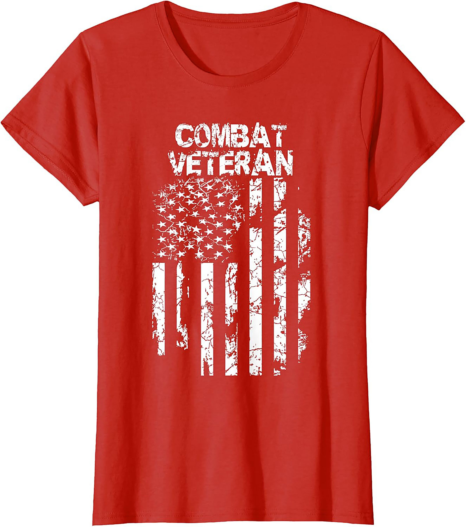 Combat Veteran T-Shirt | Distressed Flag Military Tee