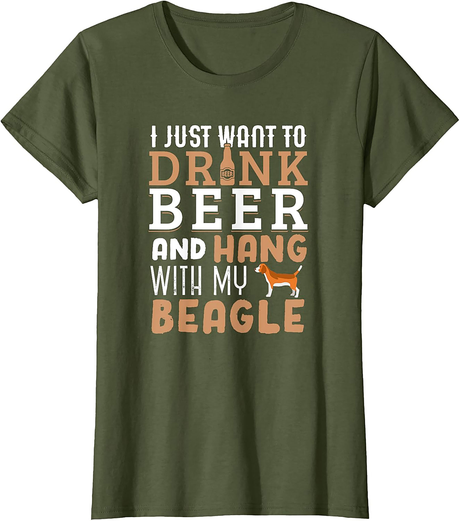 I Just Want To Drink Beer and Hang With My Beagle T-Shirt | Funny Dog Graphic Tee