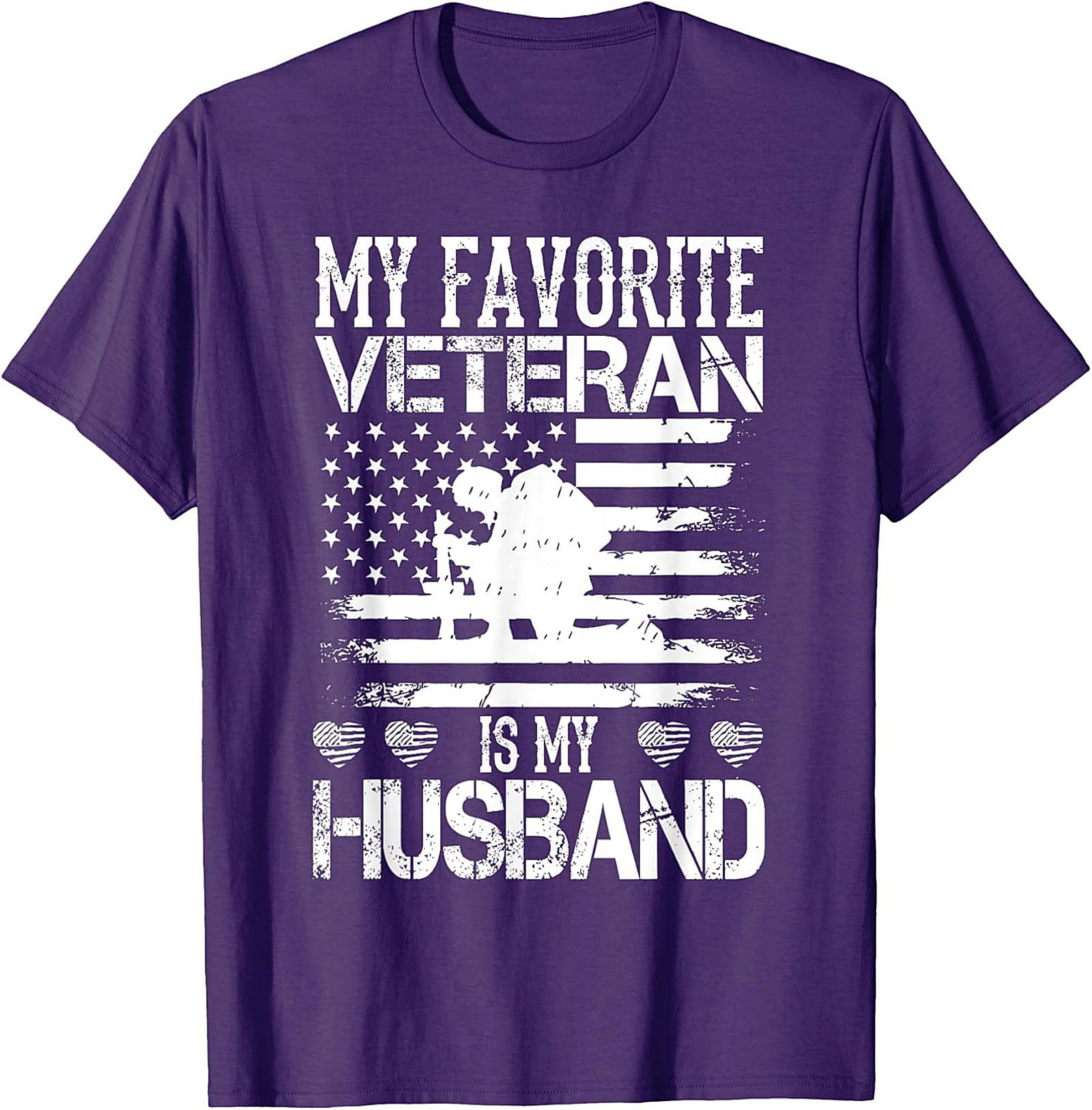 Proud Military Wife Veteran Husband Graphic Tee