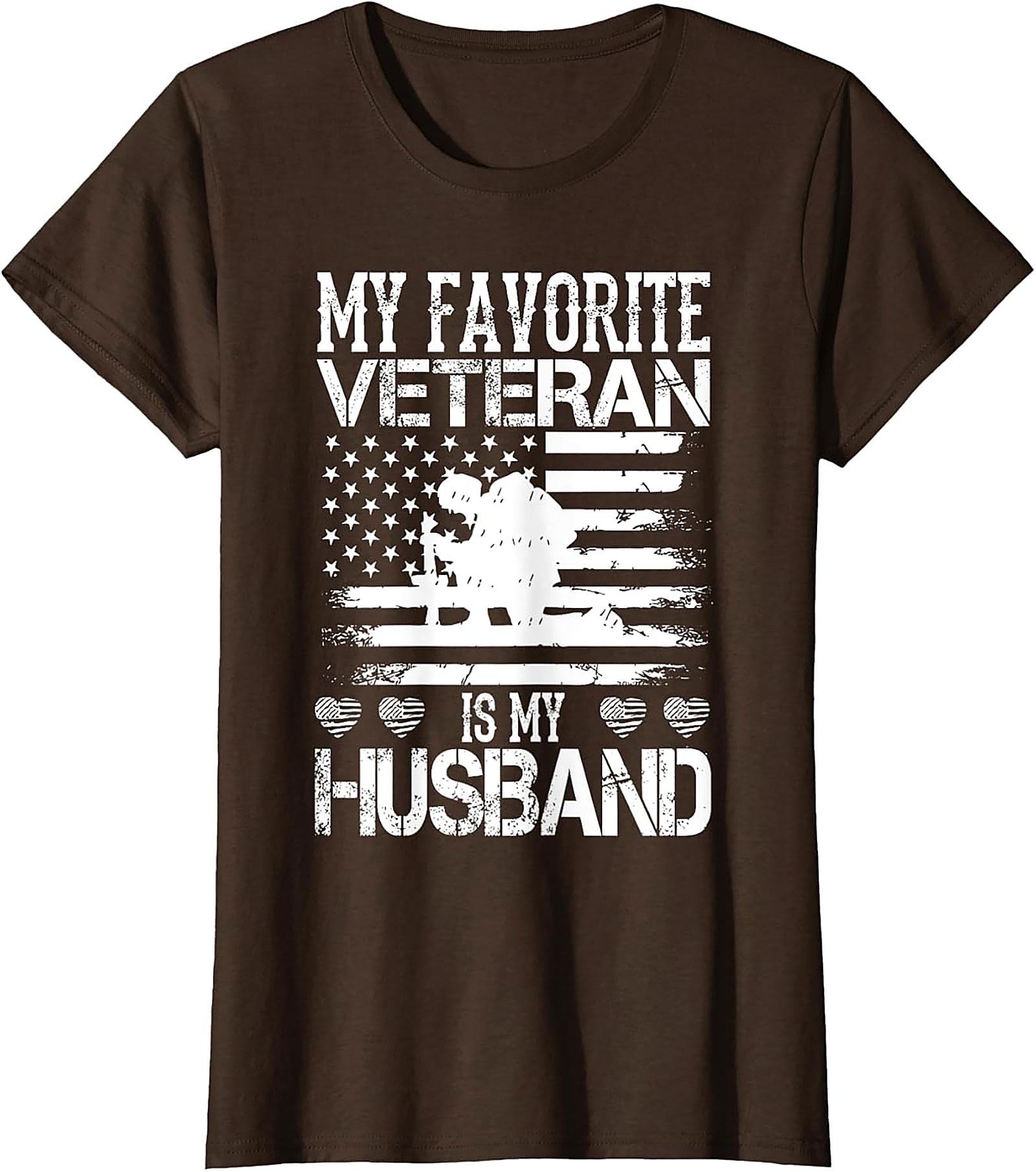 Proud Military Wife Veteran Husband Graphic Tee