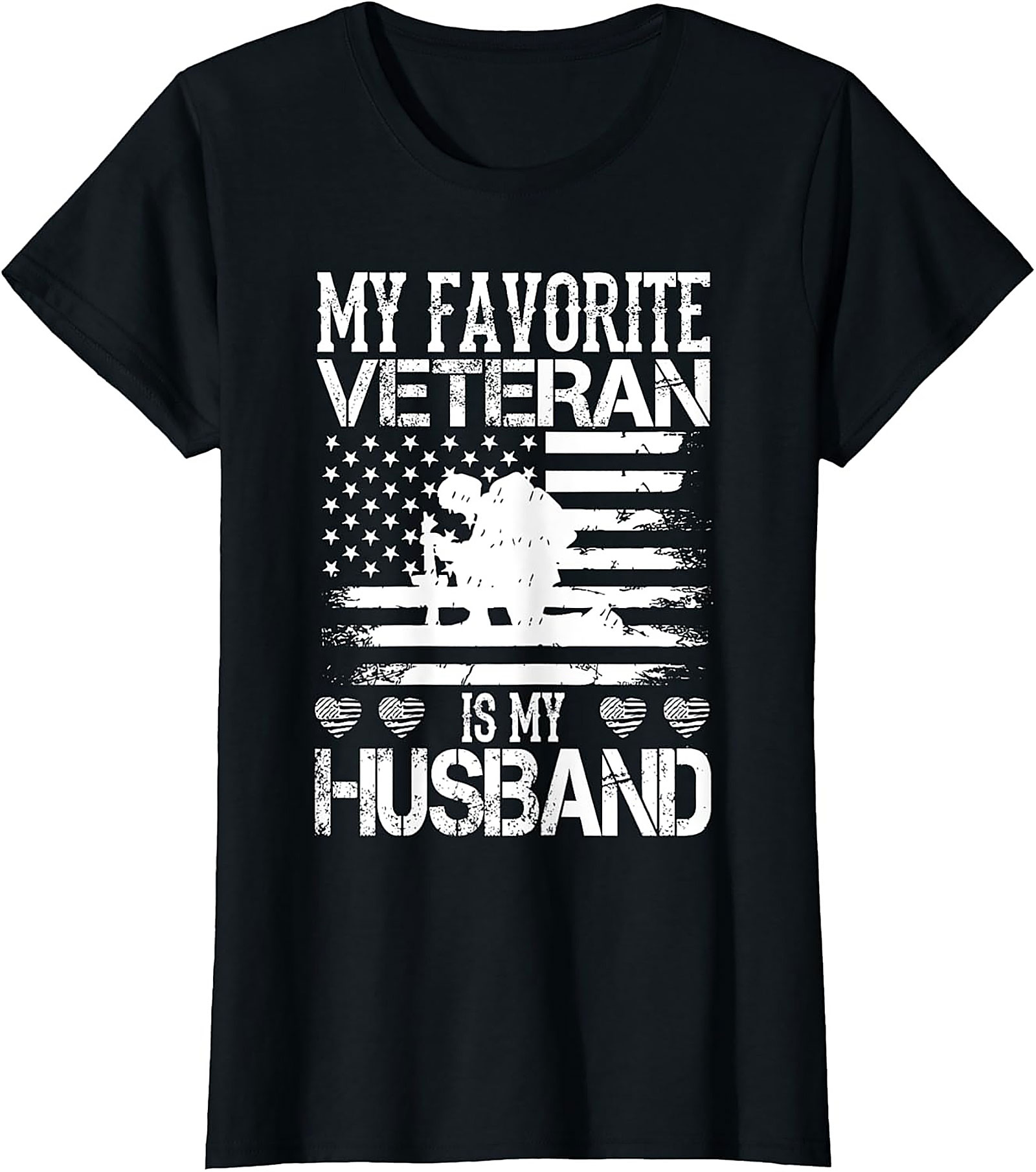 Proud Military Wife Veteran Husband Graphic Tee