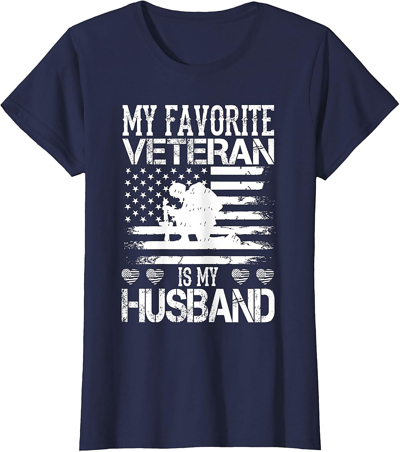 Proud Military Wife Veteran Husband Graphic Tee