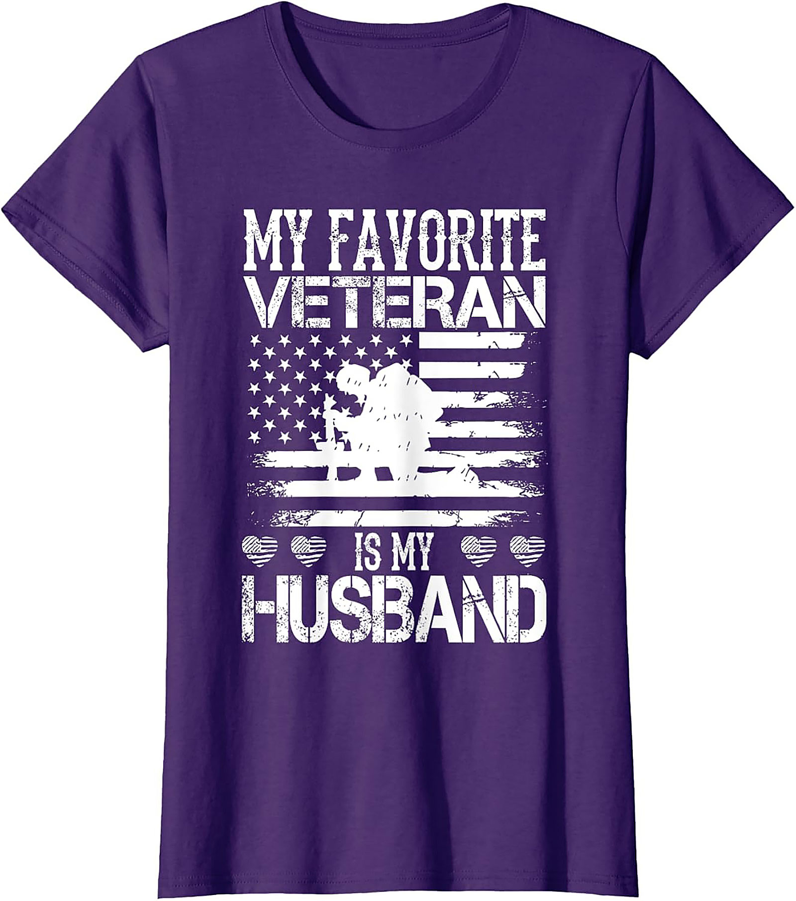 Proud Military Wife Veteran Husband Graphic Tee