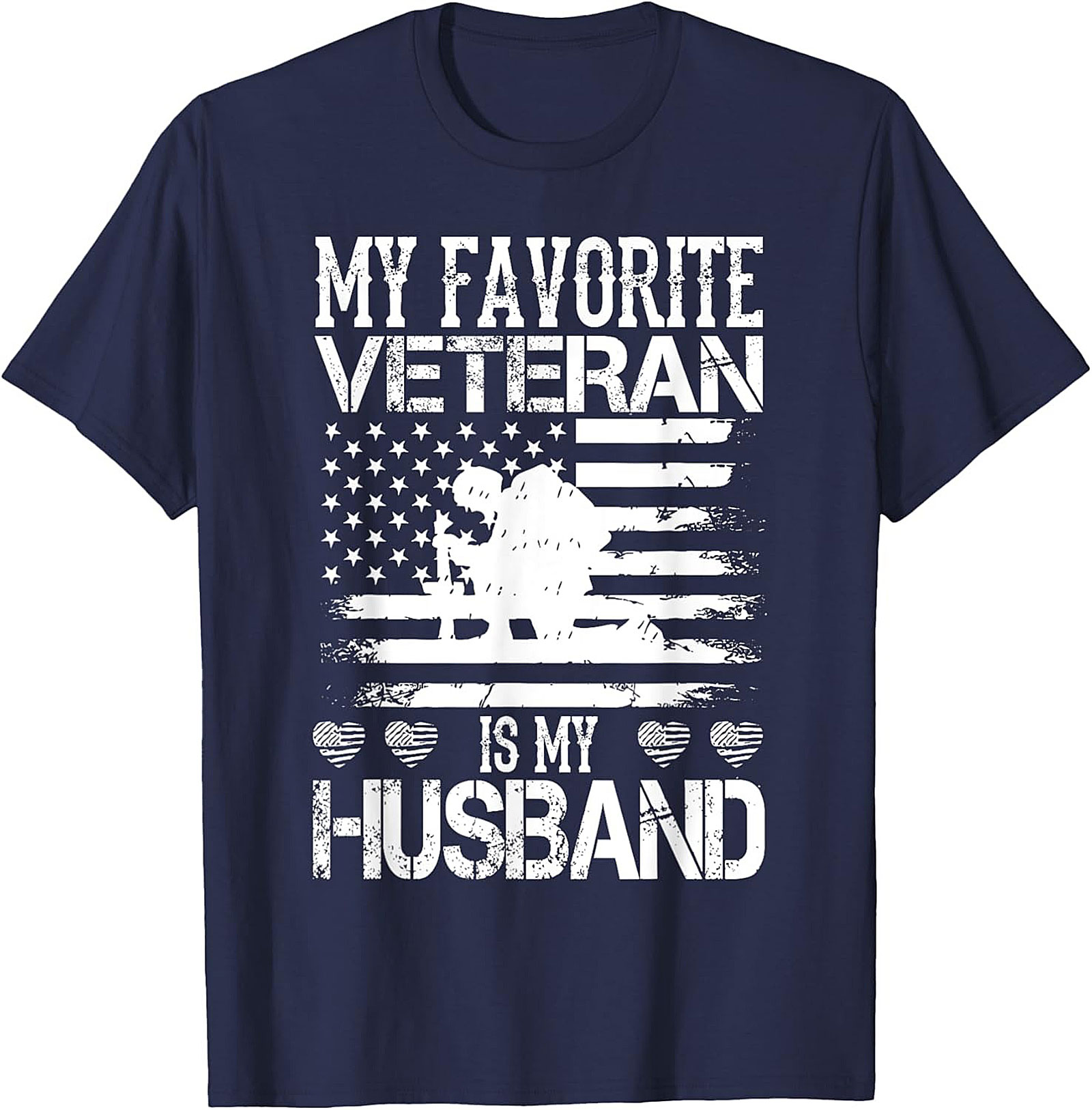 Proud Military Wife Veteran Husband Graphic Tee