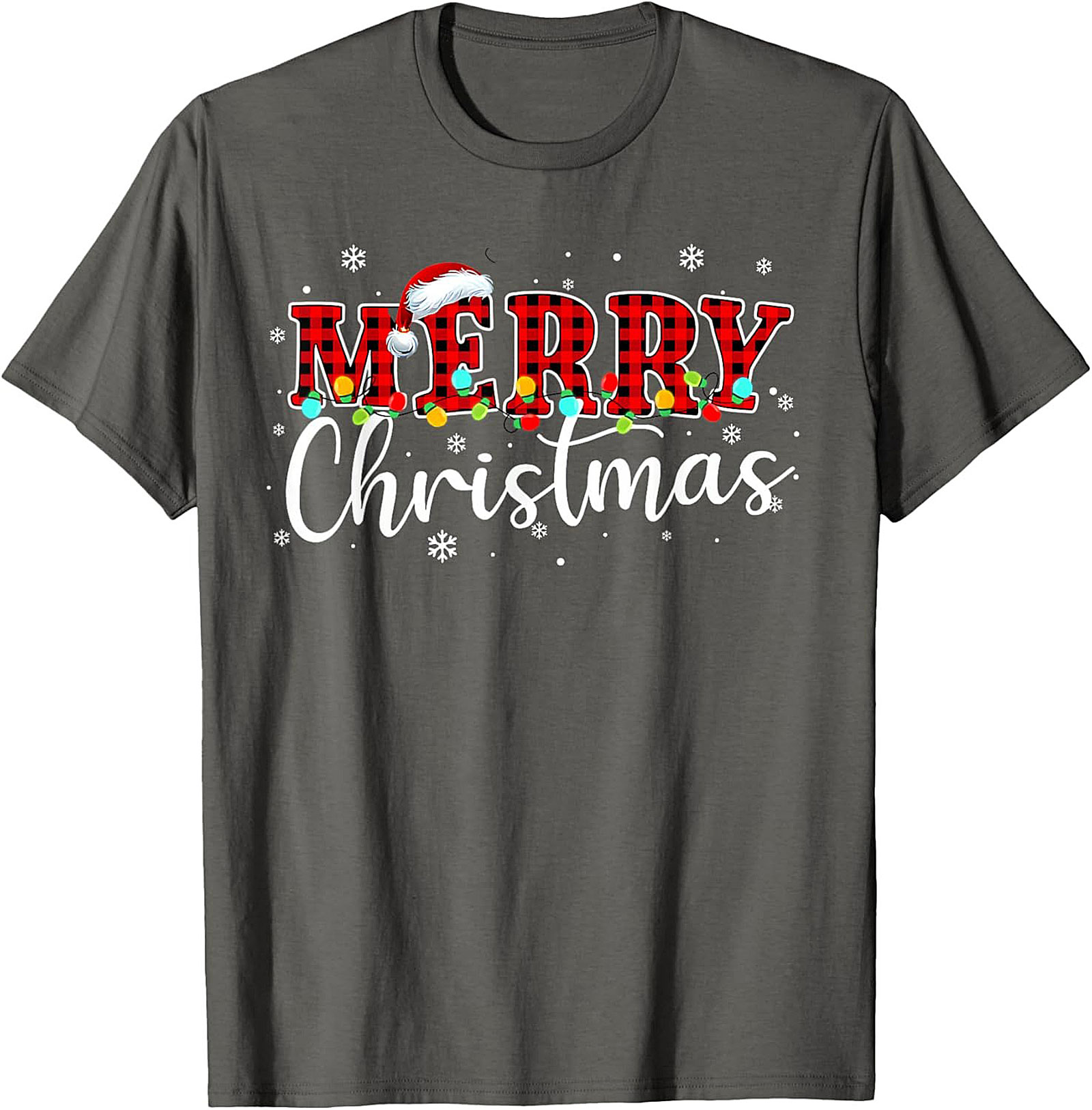 Buffalo Plaid Merry Christmas T-shirt Festive Graphic Tee