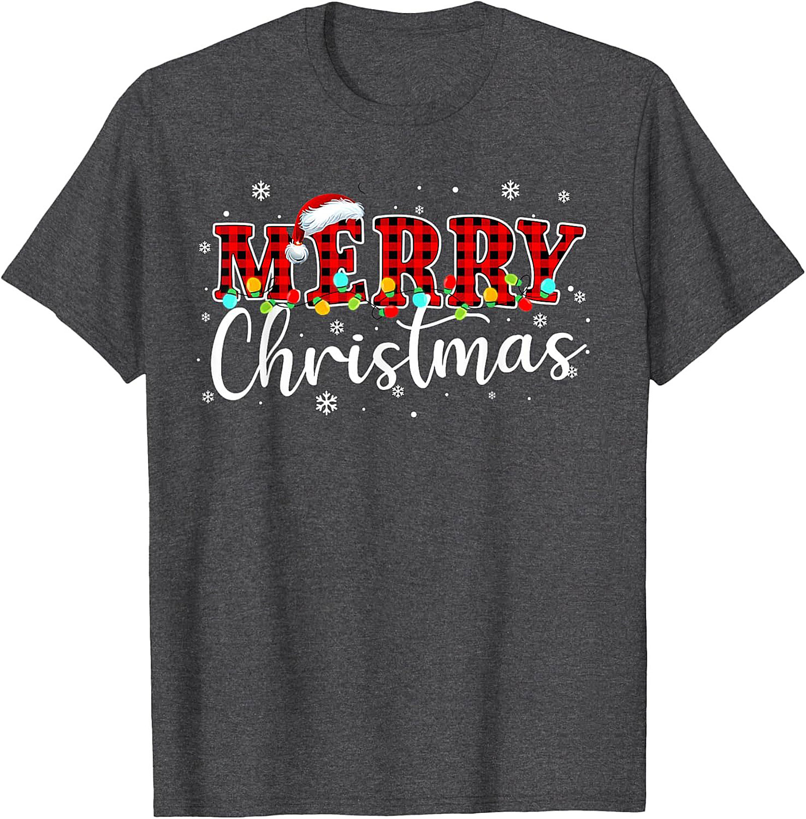 Buffalo Plaid Merry Christmas T-shirt Festive Graphic Tee