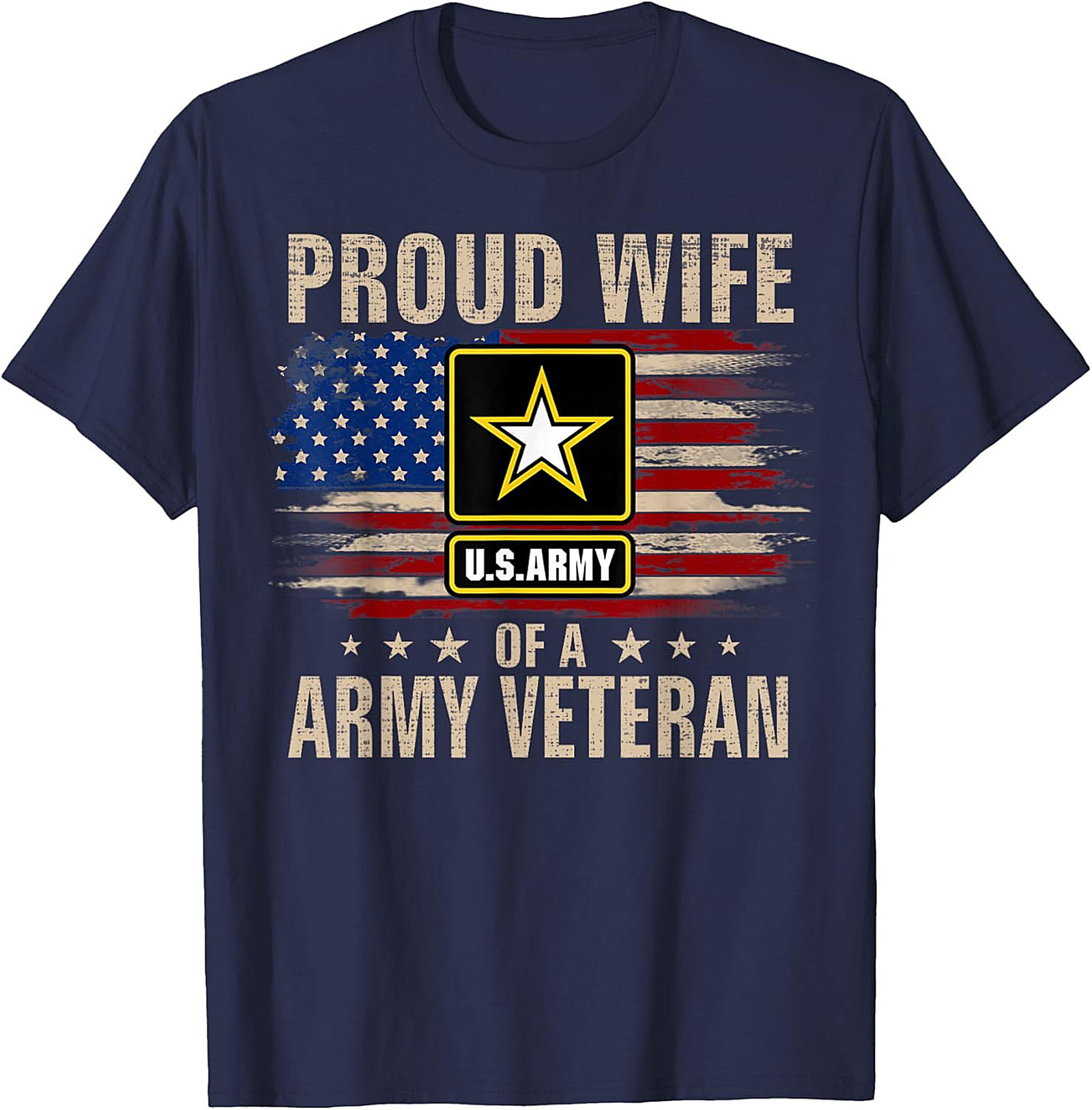 Proud Army Veteran Wife Graphic Tee | Military Spouse Shirt