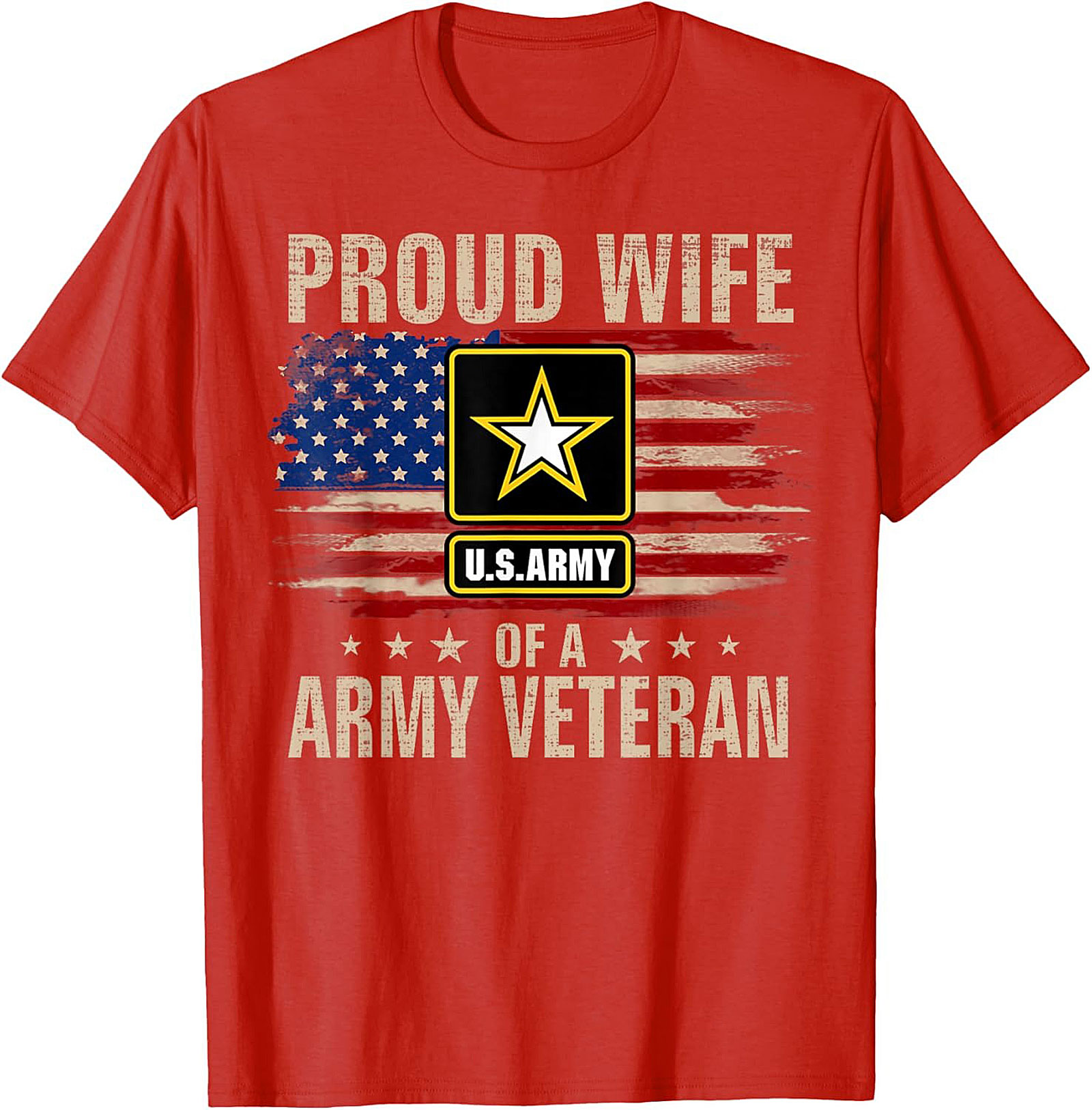 Proud Army Veteran Wife Graphic Tee | Military Spouse Shirt