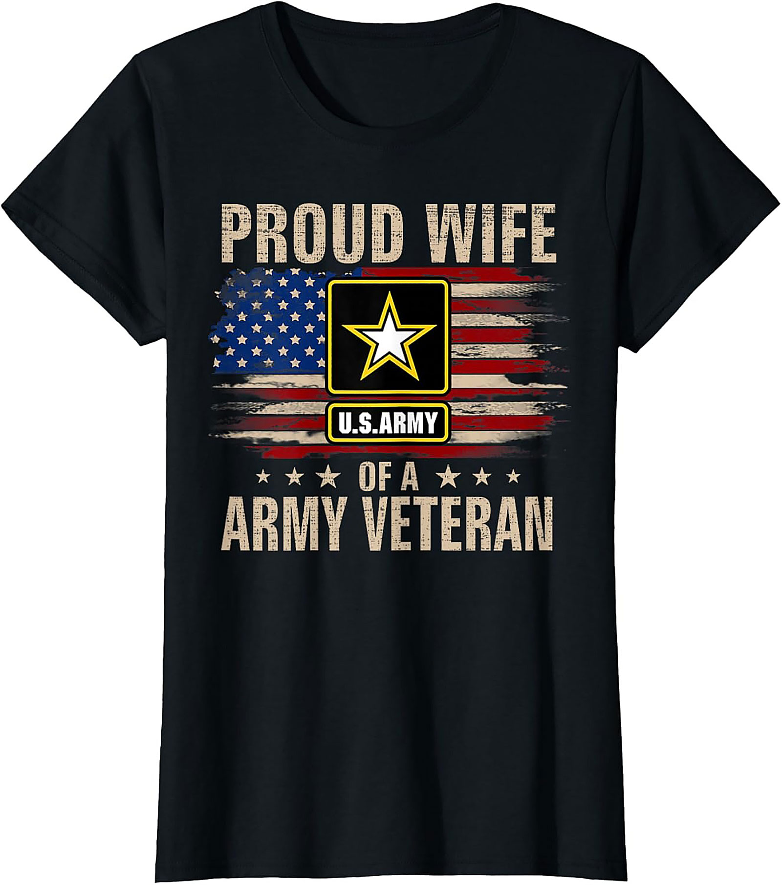 Proud Army Veteran Wife Graphic Tee | Military Spouse Shirt