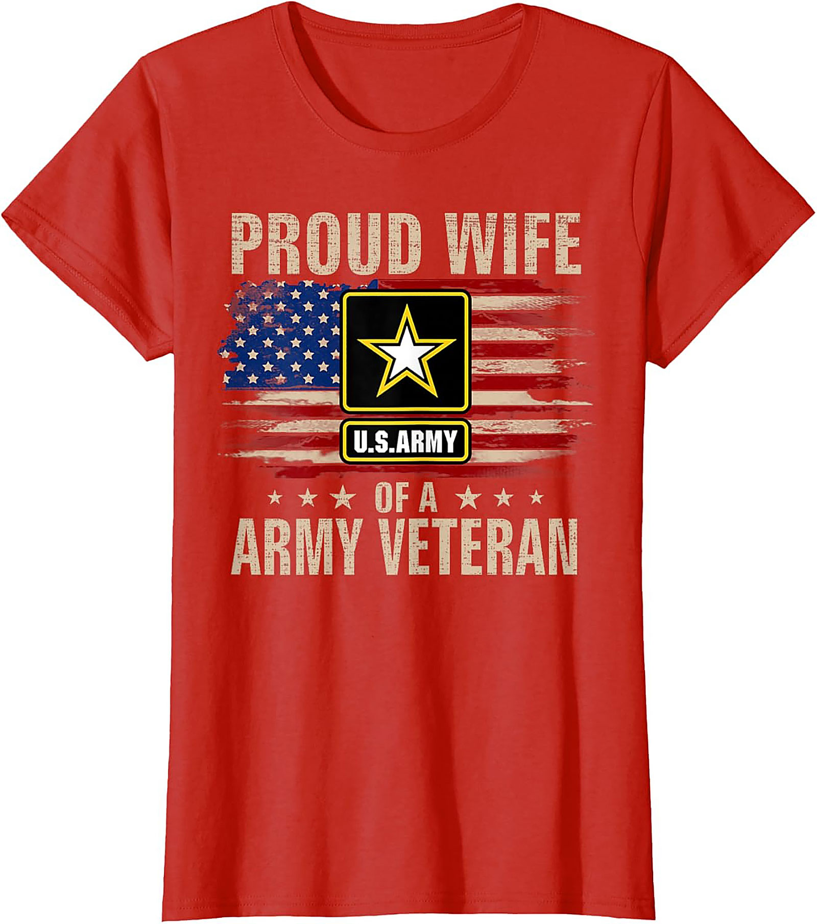 Proud Army Veteran Wife Graphic Tee | Military Spouse Shirt