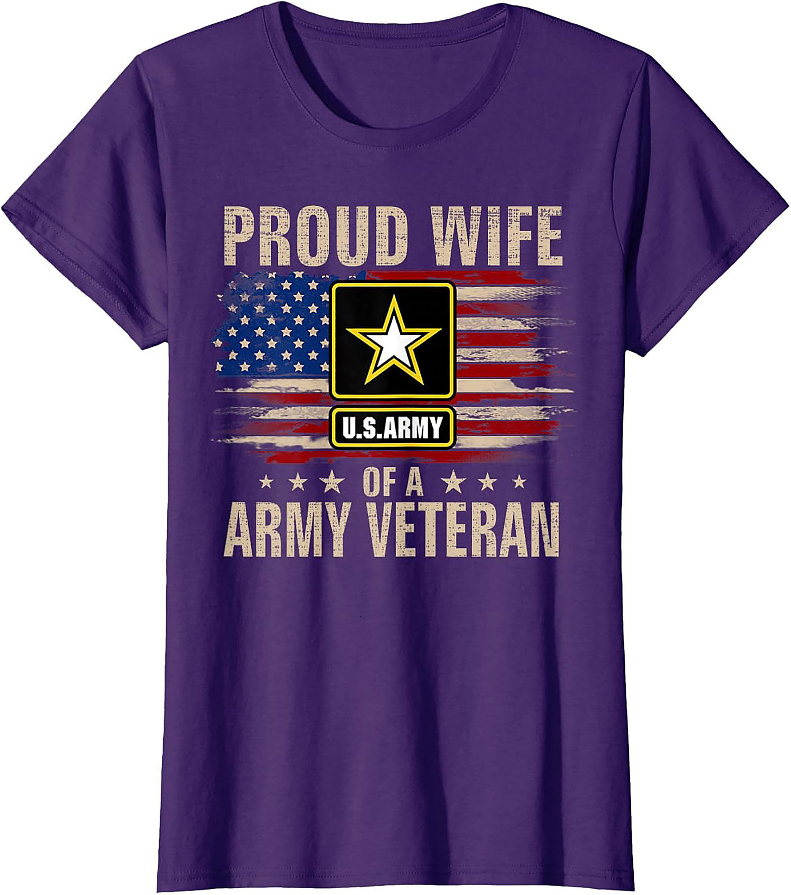 Proud Army Veteran Wife Graphic Tee | Military Spouse Shirt