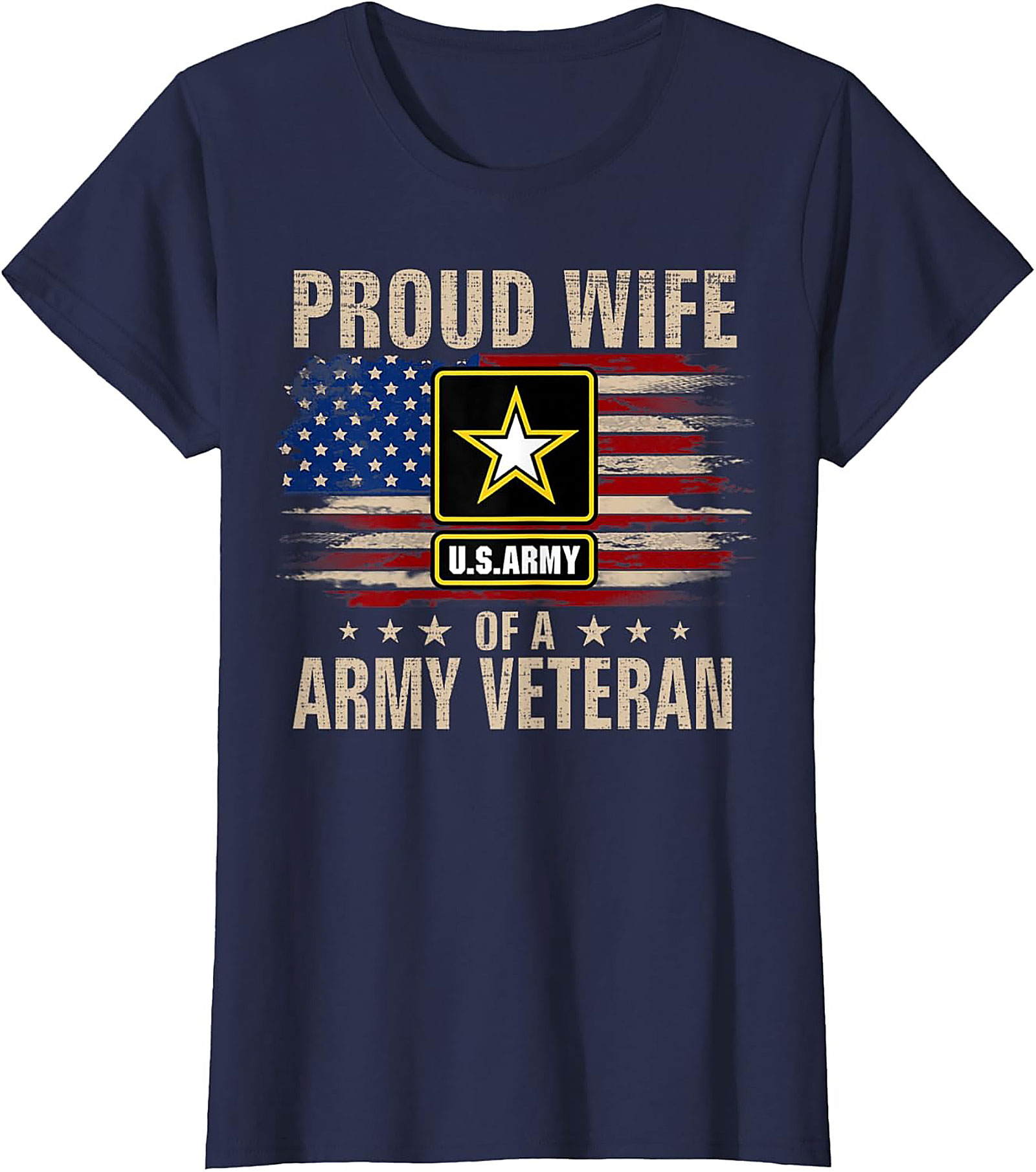 Proud Army Veteran Wife Graphic Tee | Military Spouse Shirt