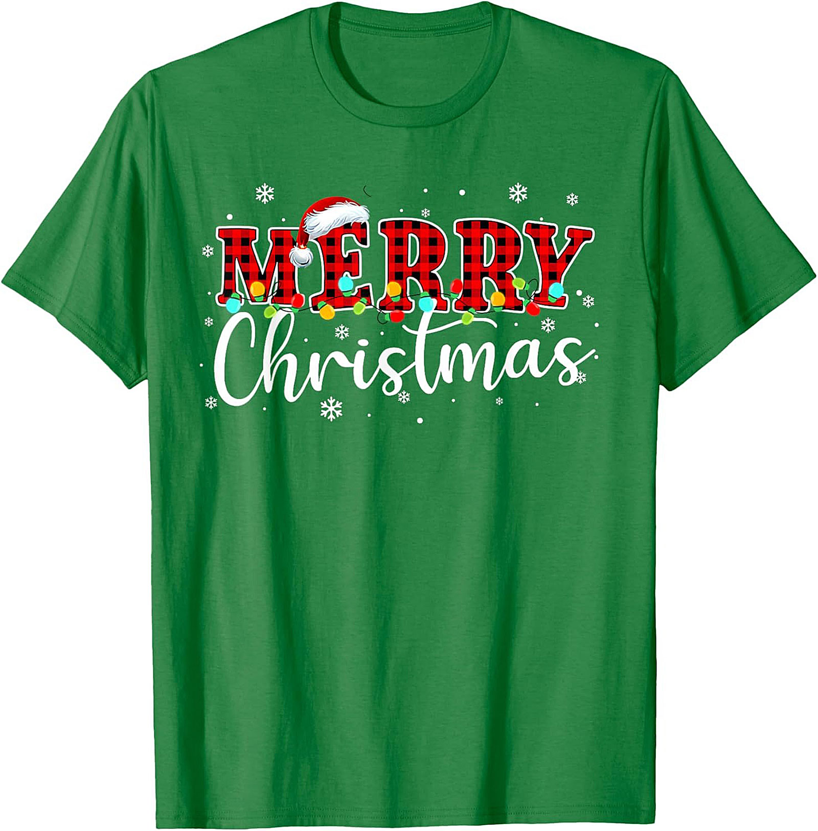 Buffalo Plaid Merry Christmas T-shirt Festive Graphic Tee