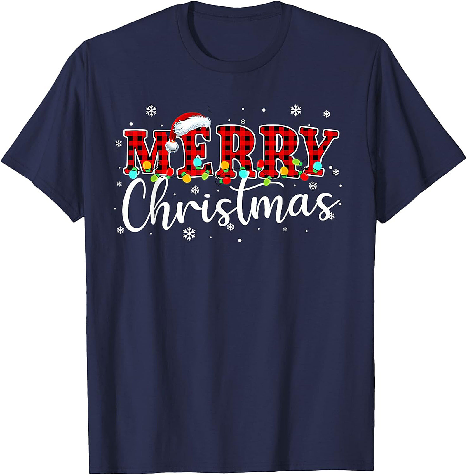 Buffalo Plaid Merry Christmas T-shirt Festive Graphic Tee