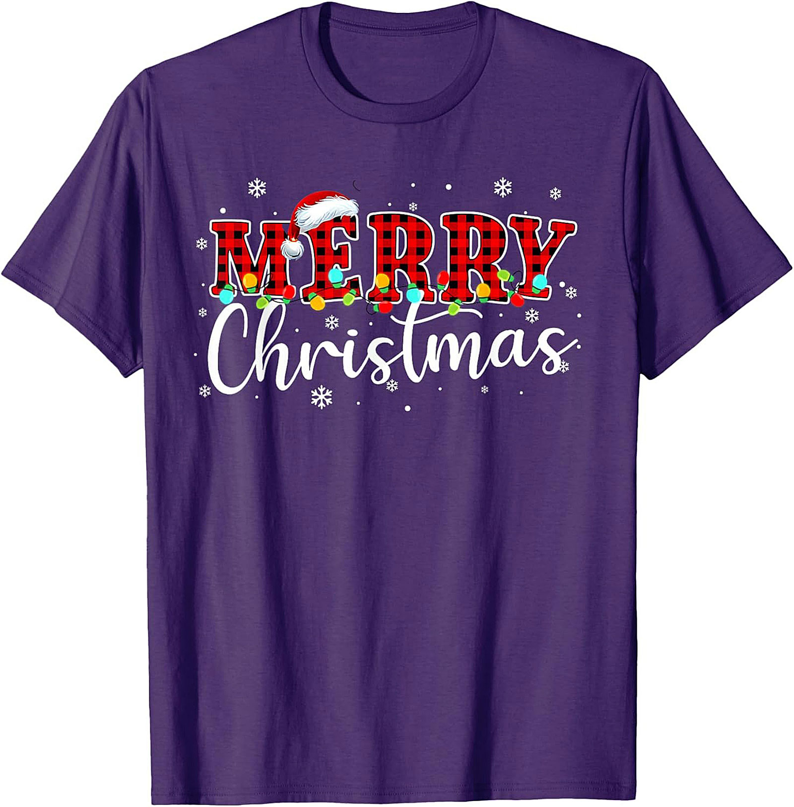 Buffalo Plaid Merry Christmas T-shirt Festive Graphic Tee
