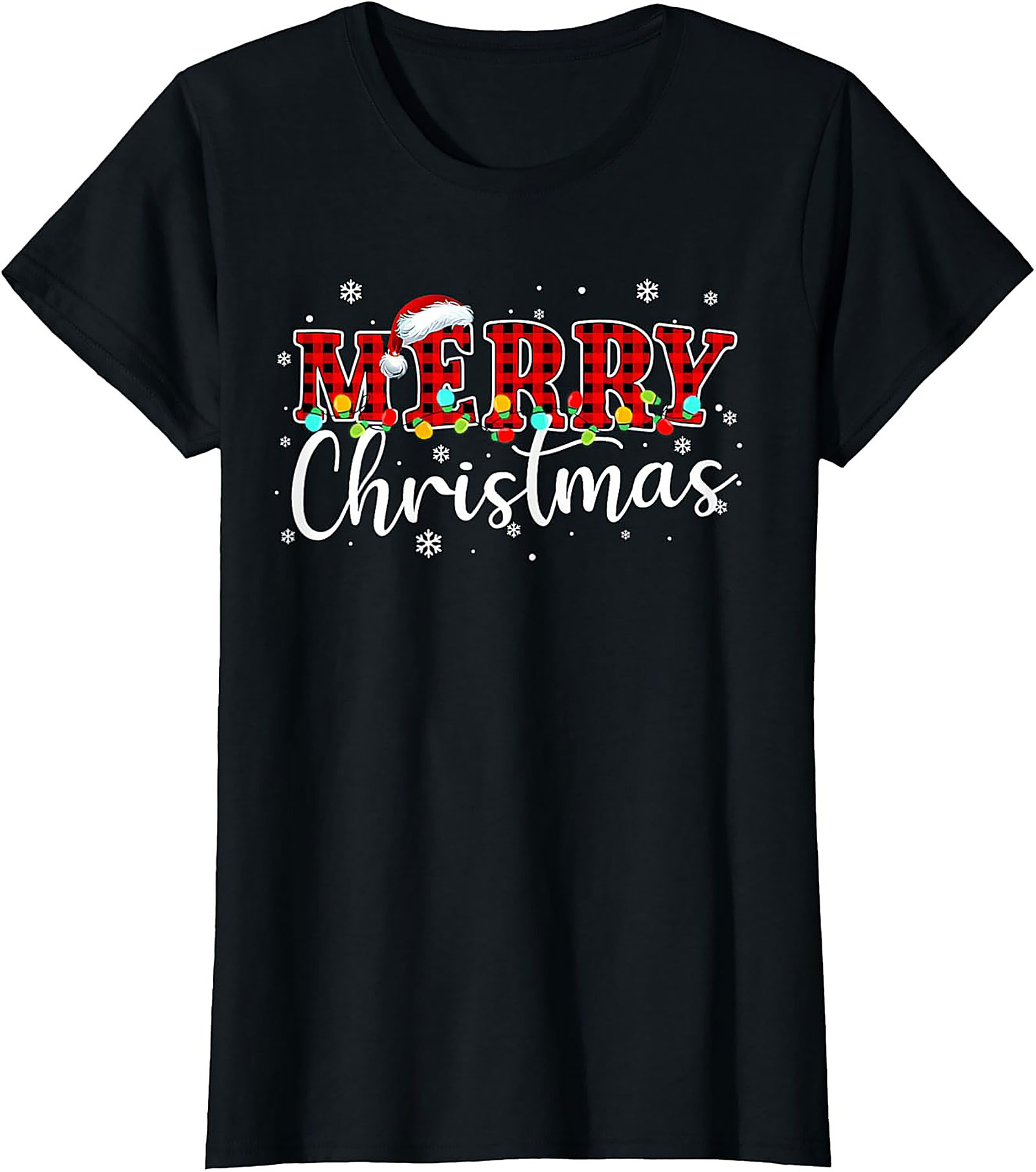 Buffalo Plaid Merry Christmas T-shirt Festive Graphic Tee