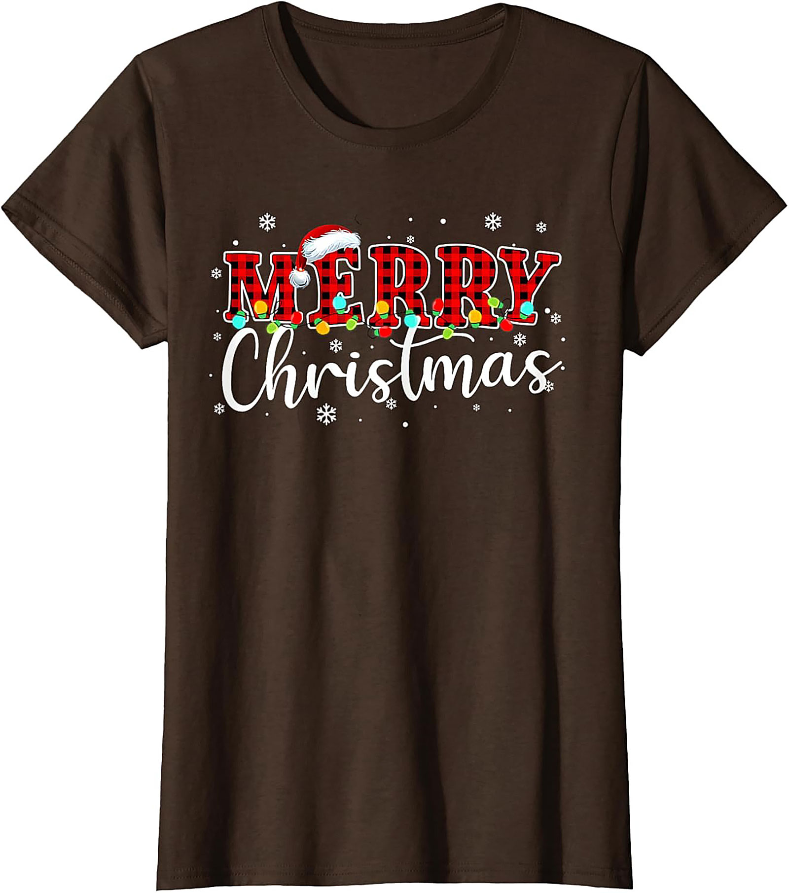 Buffalo Plaid Merry Christmas T-shirt Festive Graphic Tee