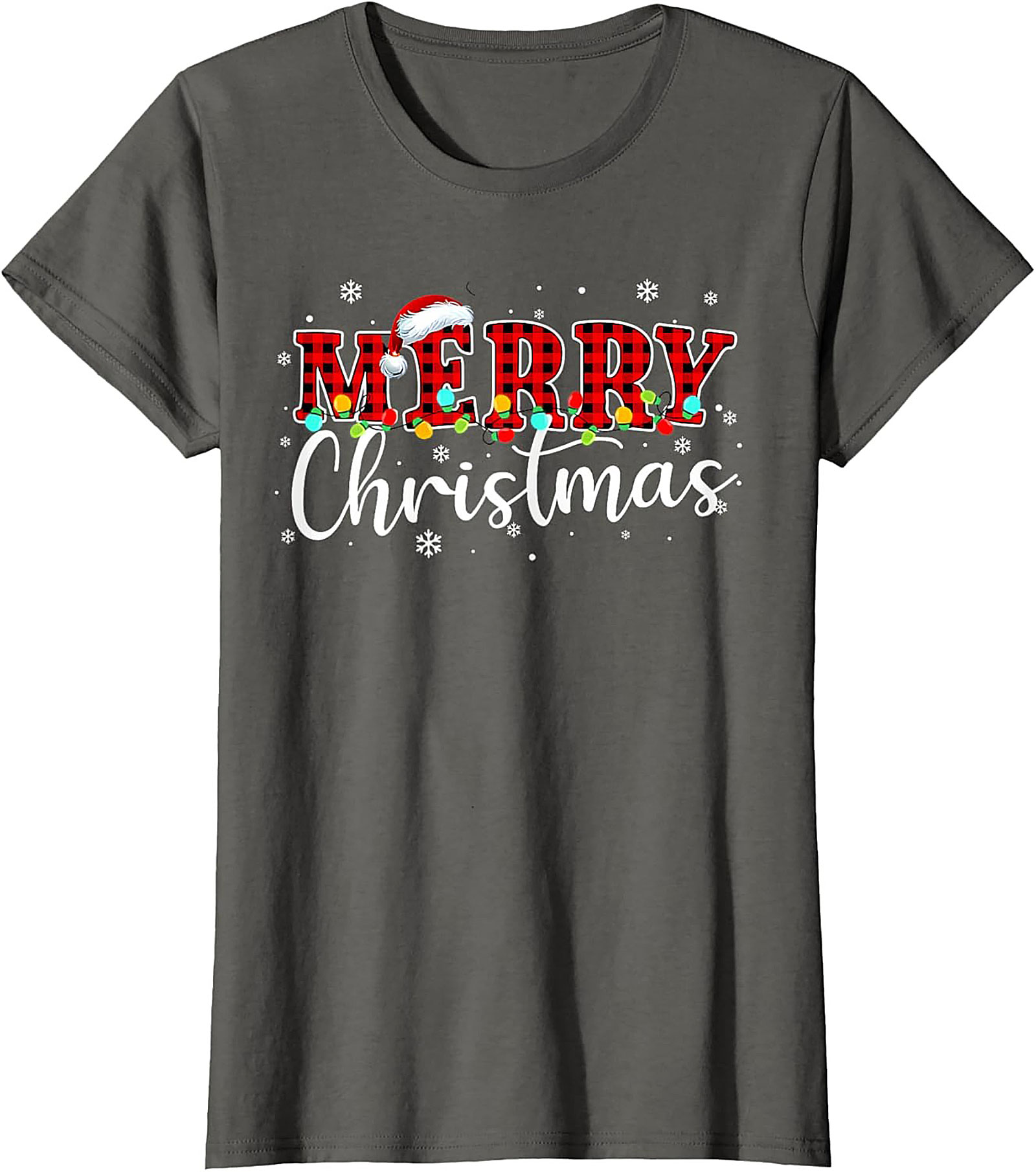 Buffalo Plaid Merry Christmas T-shirt Festive Graphic Tee