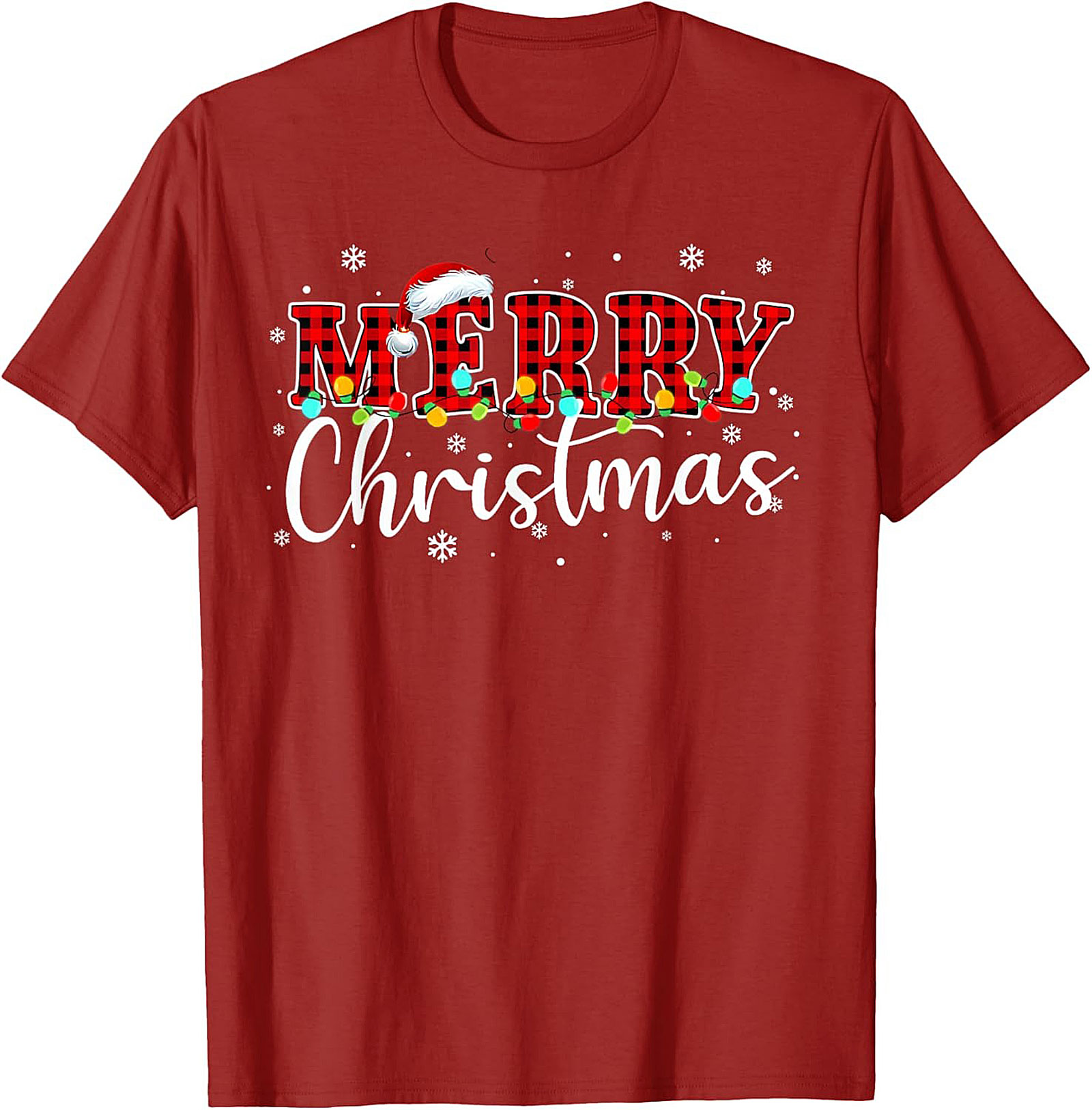 Buffalo Plaid Merry Christmas T-shirt Festive Graphic Tee