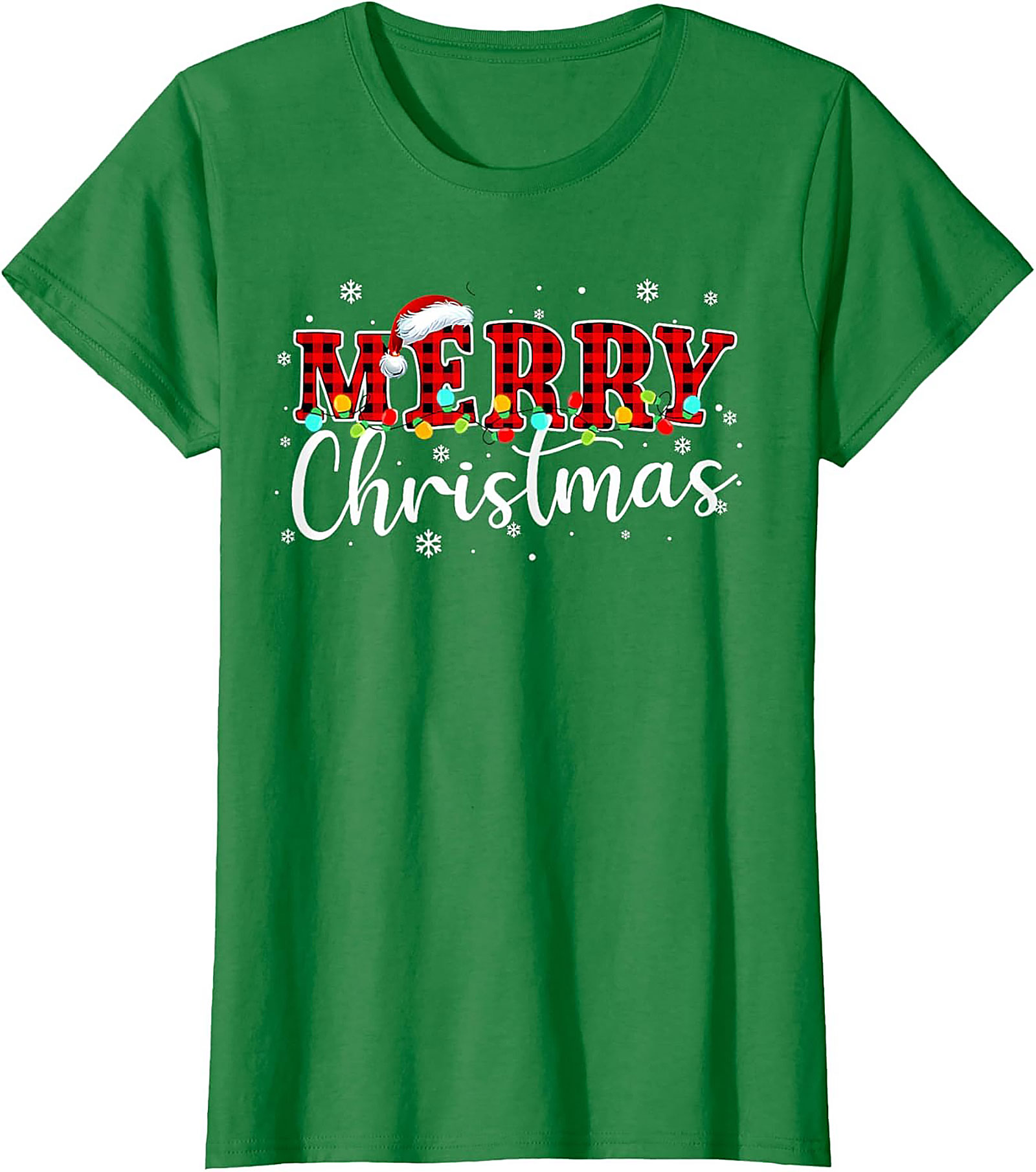 Buffalo Plaid Merry Christmas T-shirt Festive Graphic Tee