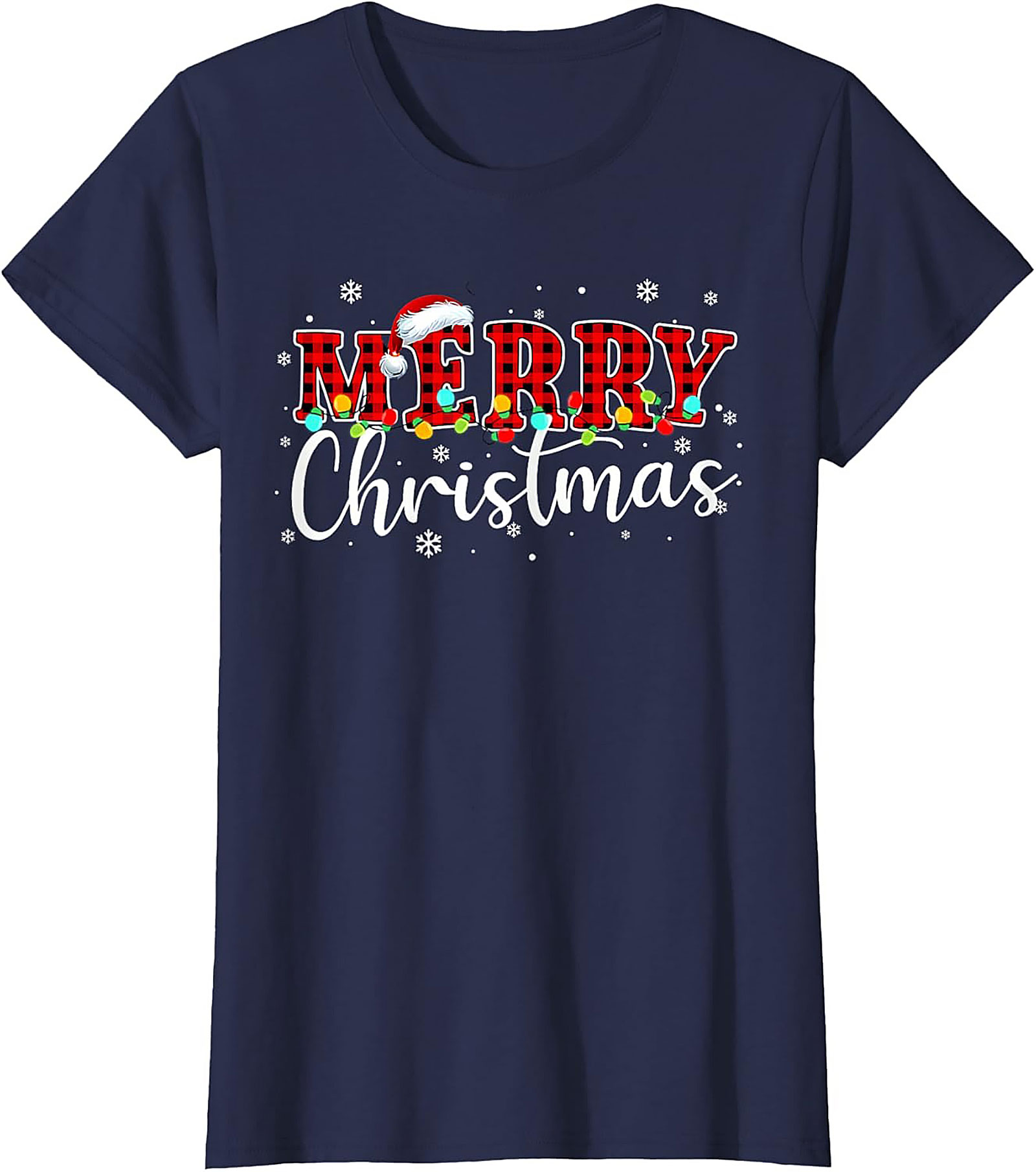 Buffalo Plaid Merry Christmas T-shirt Festive Graphic Tee