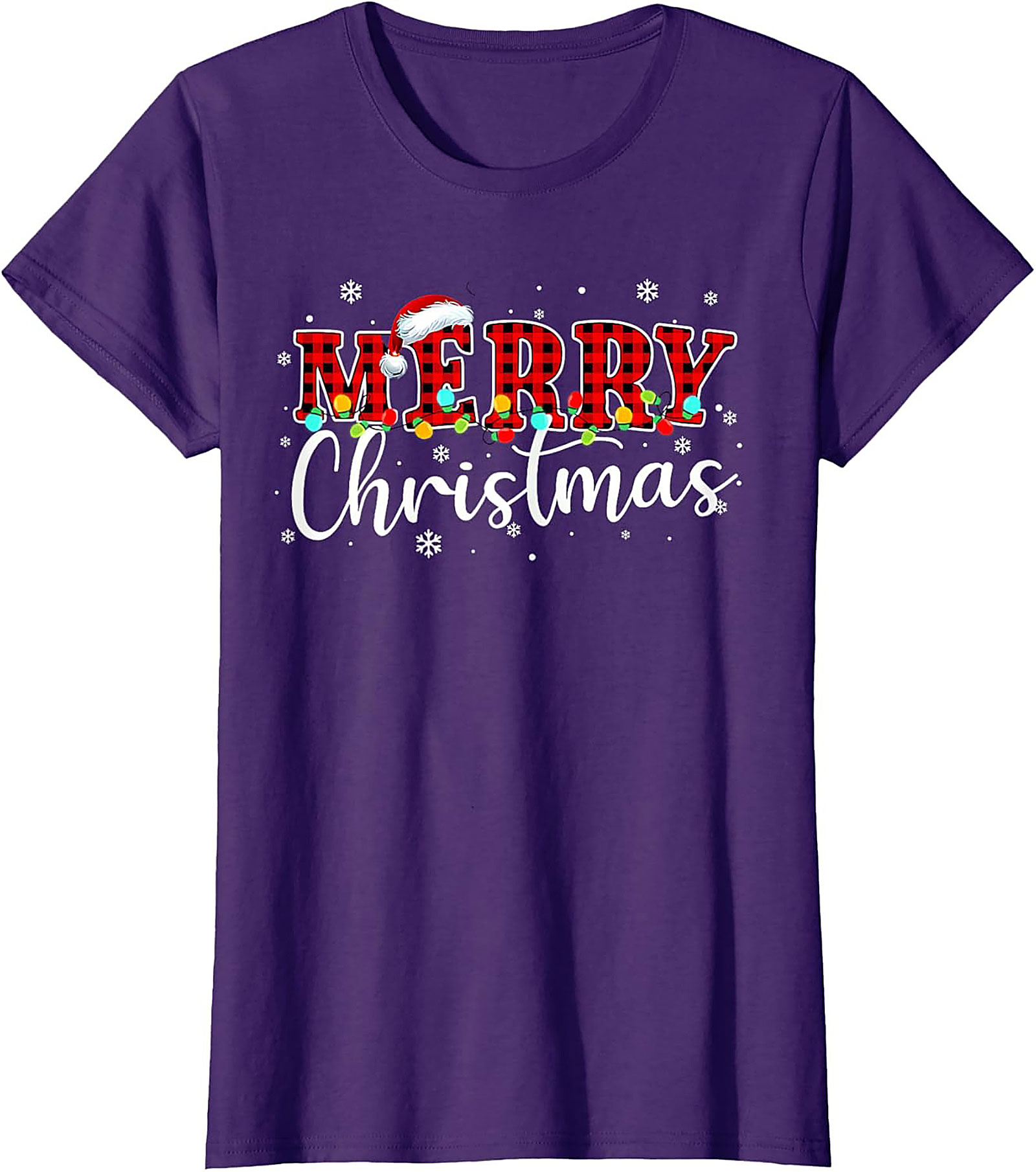 Buffalo Plaid Merry Christmas T-shirt Festive Graphic Tee