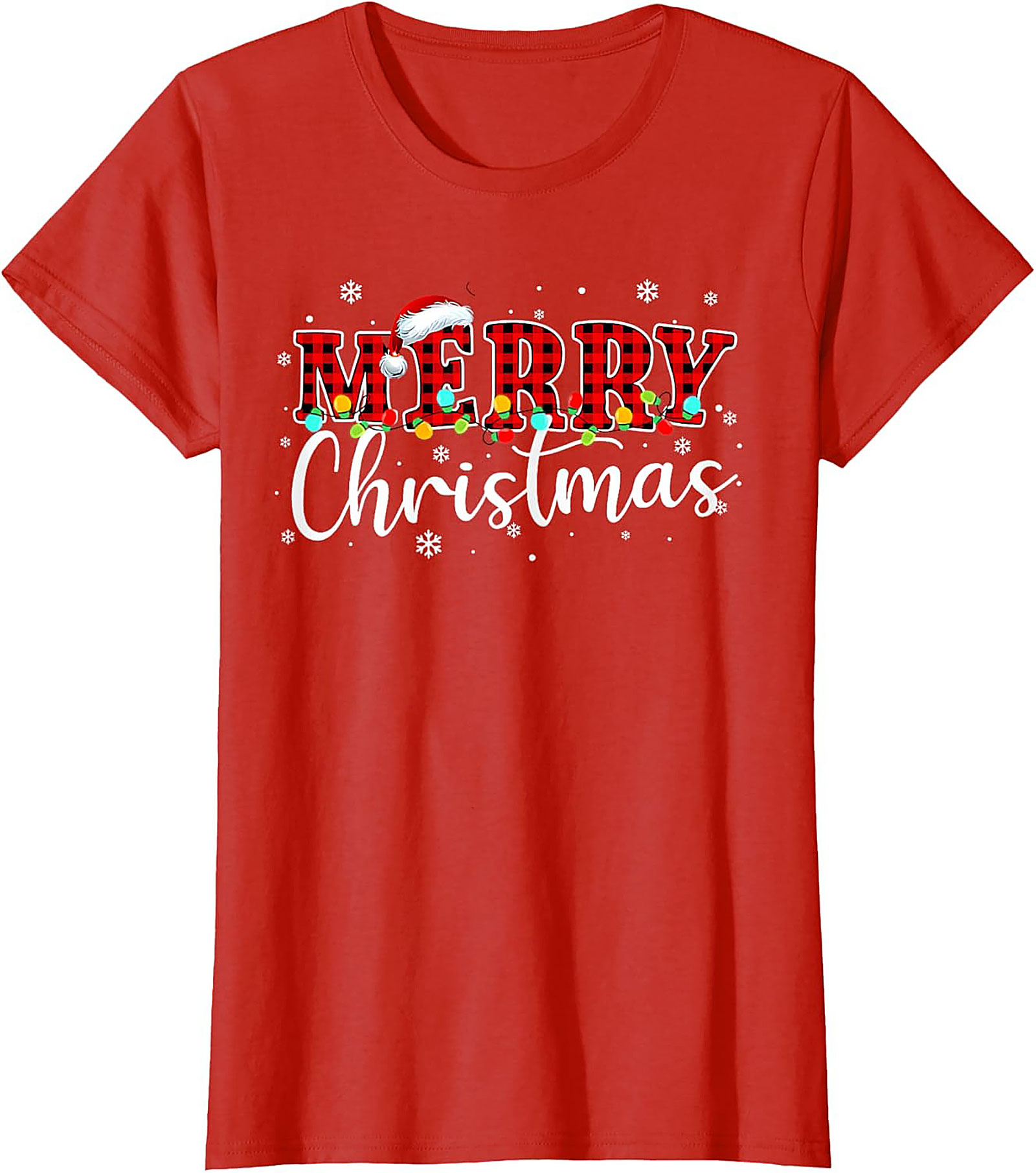 Buffalo Plaid Merry Christmas T-shirt Festive Graphic Tee