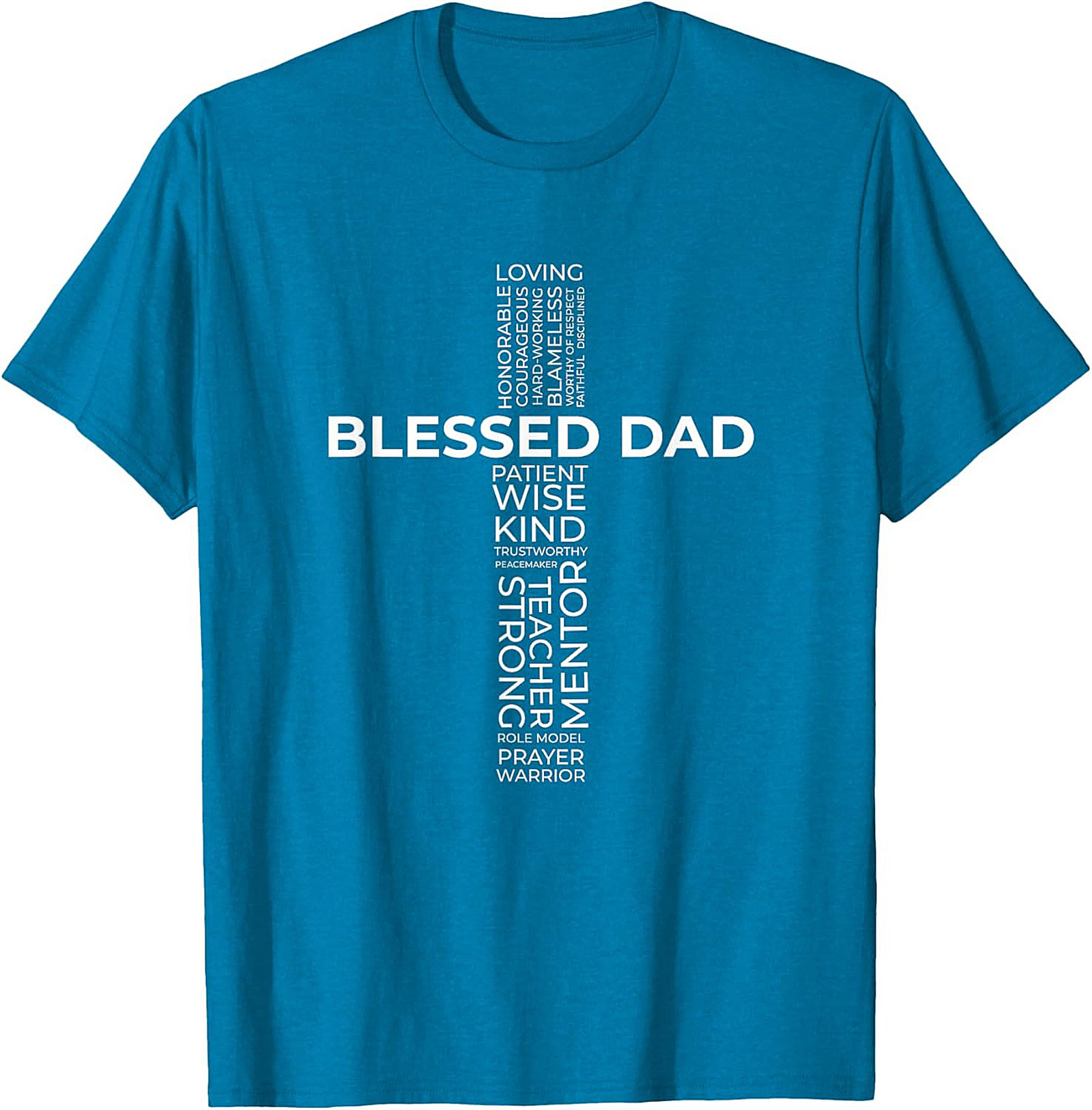 Blessed Dad Graphic Tee Christian Father's Day Gift Shirt